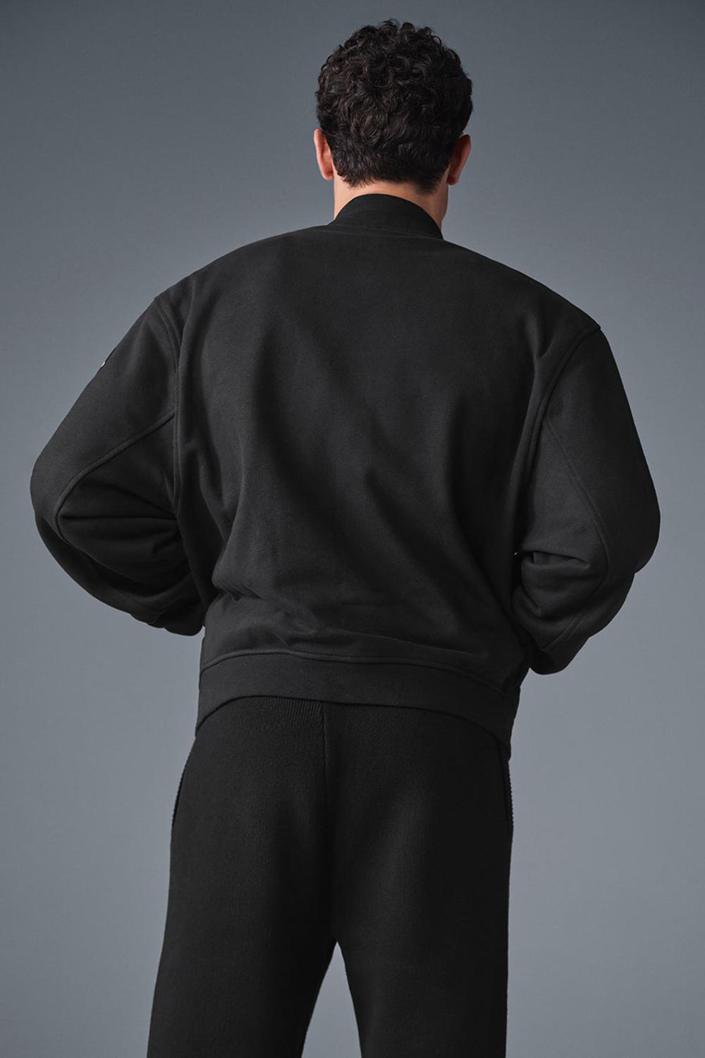 Alo Yoga Renown Varsity Uomo Giacca Nere | Italia  RLB-142870
