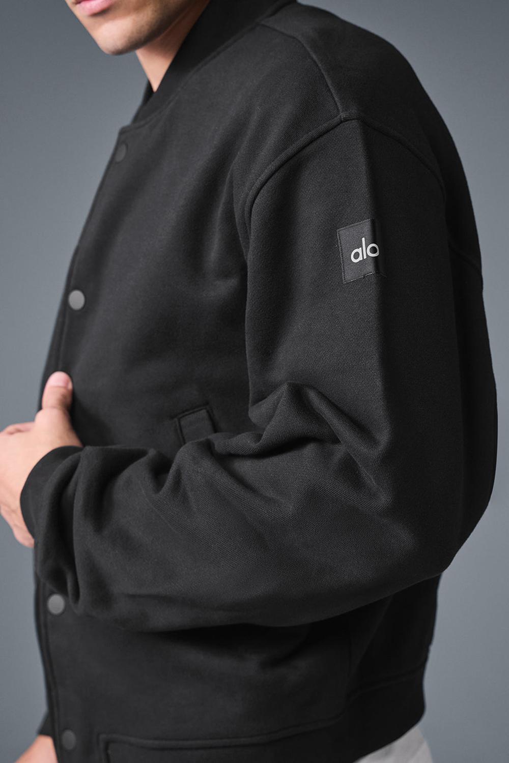 Alo Yoga Renown Varsity Uomo Giacca Nere | Italia  RLB-142870