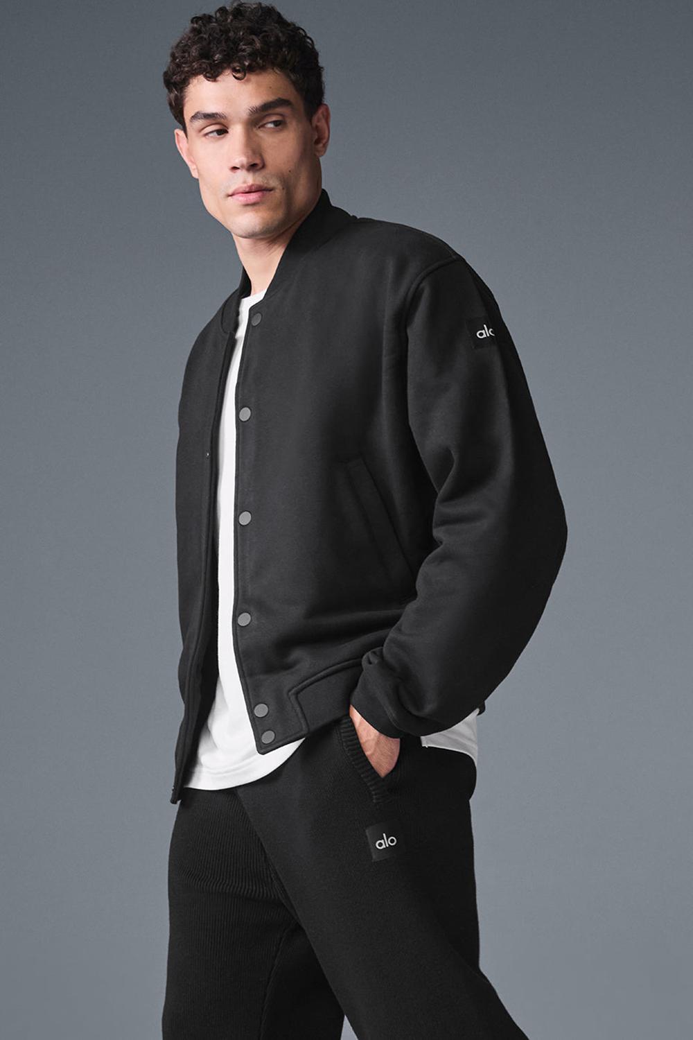 Alo Yoga Renown Varsity Uomo Giacca Nere | Italia  RLB-142870