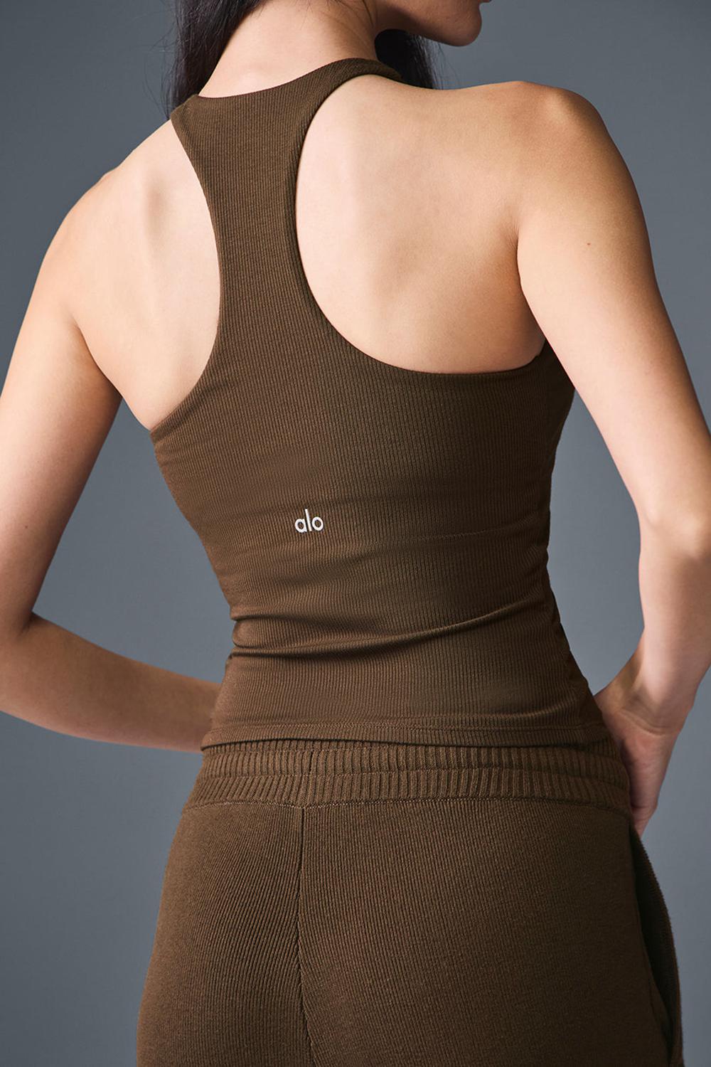 Alo Yoga Ribbed Mesmerize Donna Bra Tank Espresso | Italia  NQY-372851