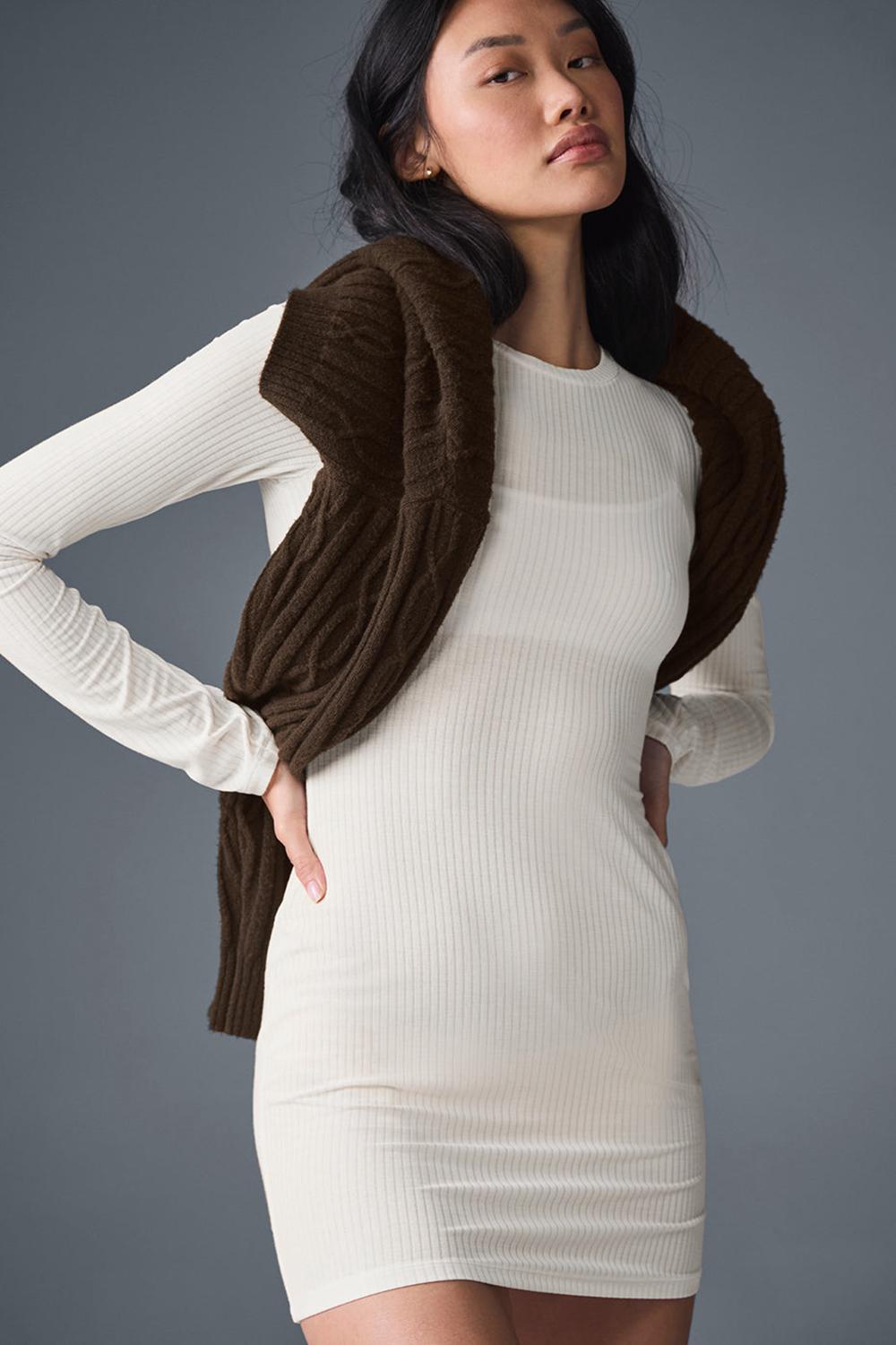 Alo Yoga Ribbed Sea Coast Long Sleeve Donna Vestito Ivory | Italia  PIO-605138