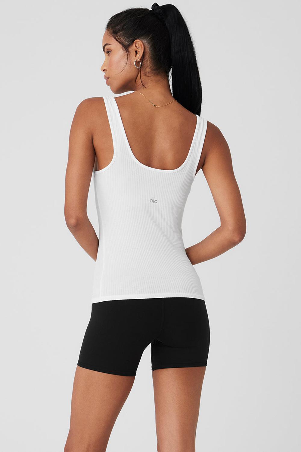Alo Yoga Ribbed Sea Coast Scoop Neck Donna Tank Bianche | Italia  HRF-965817
