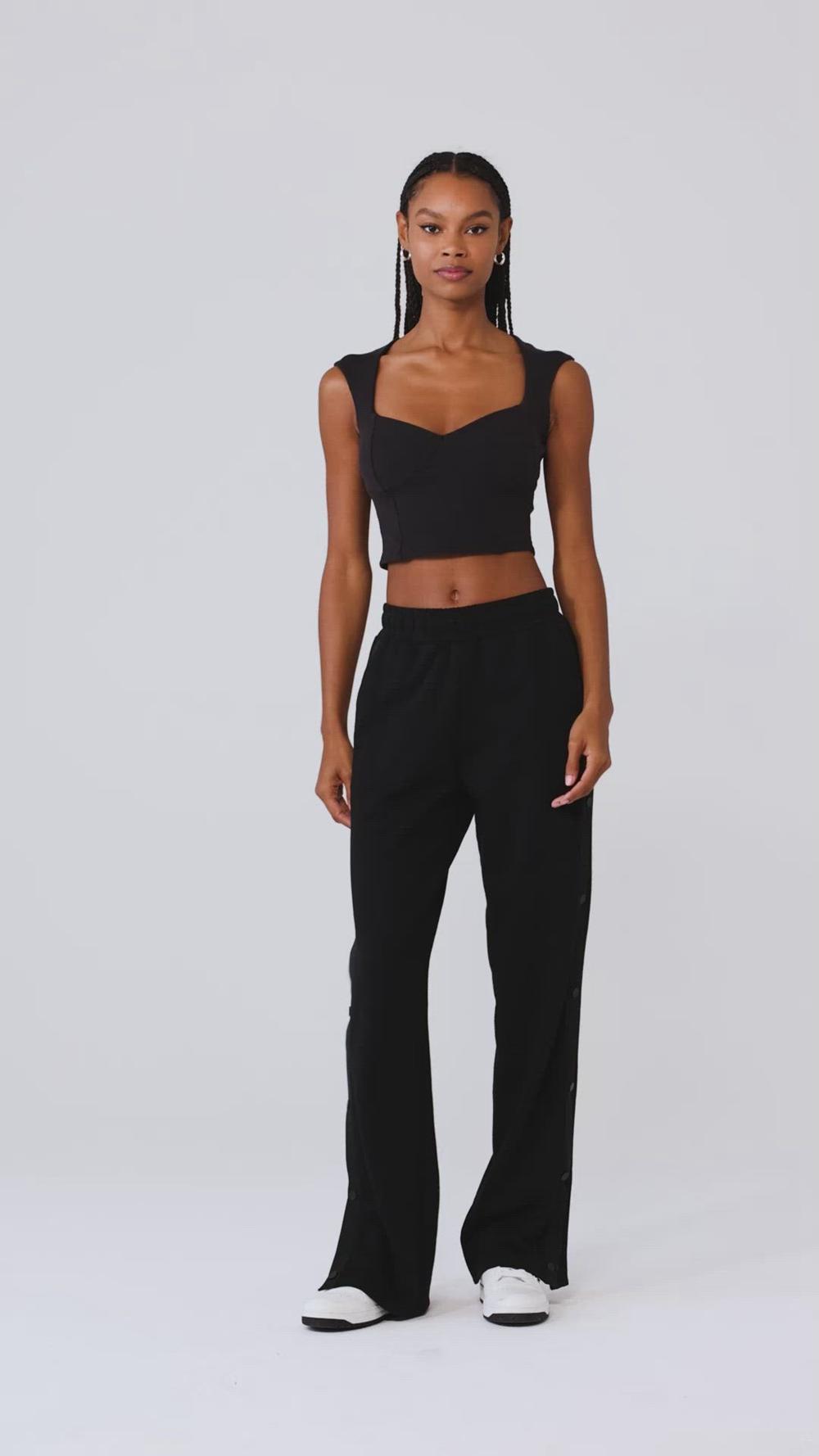 Alo Yoga Ribbed Sweetheart Donna Short Sleeve Nere | Italia  SOF-681503