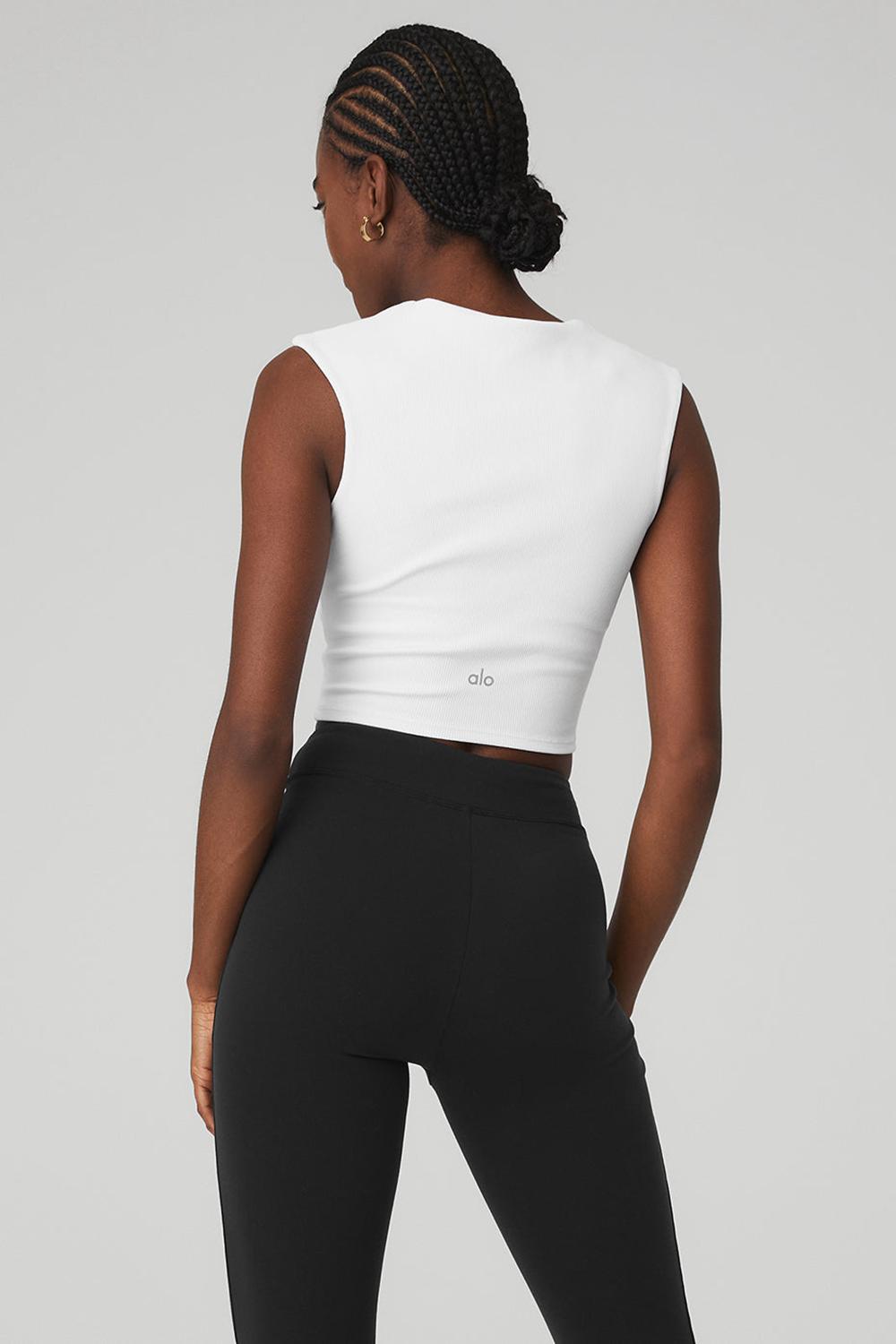 Alo Yoga Ribbed Sweetheart Donna Short Sleeve Bianche | Italia  GTR-970165