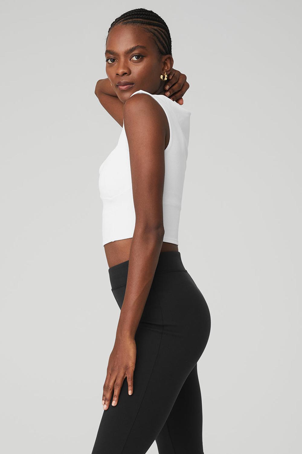 Alo Yoga Ribbed Sweetheart Donna Short Sleeve Bianche | Italia  GTR-970165