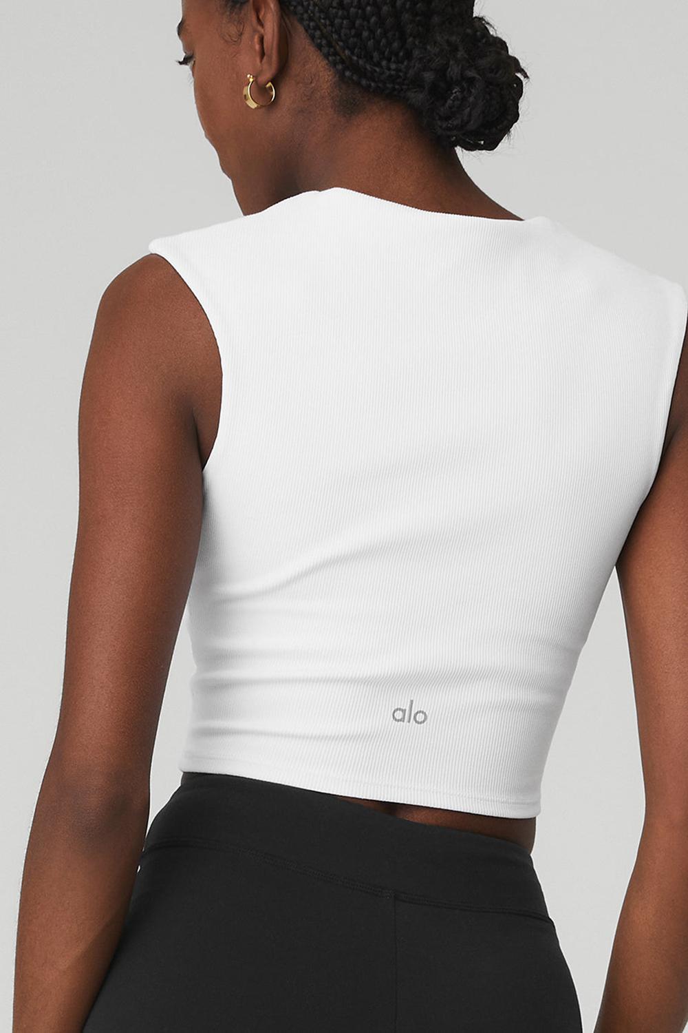 Alo Yoga Ribbed Sweetheart Donna Short Sleeve Bianche | Italia  GTR-970165