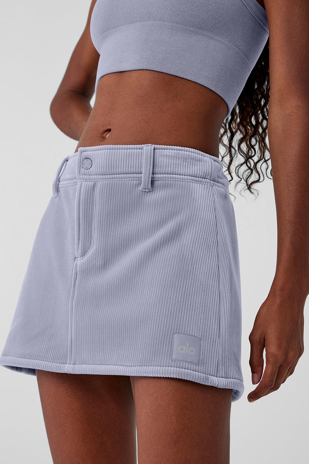 Alo Yoga Ribbed Velour Baller Mini Donna Gonna Fog | Italia  GTP-482635