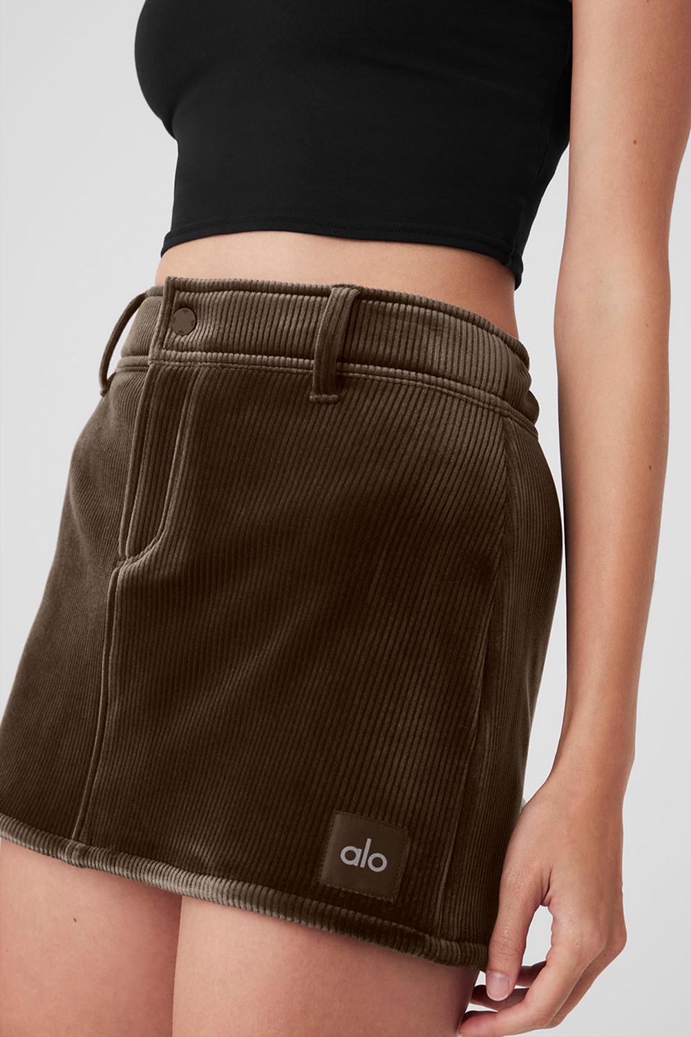 Alo Yoga Ribbed Velour Baller Mini Donna Gonna Macchiato | Italia  JCT-739602