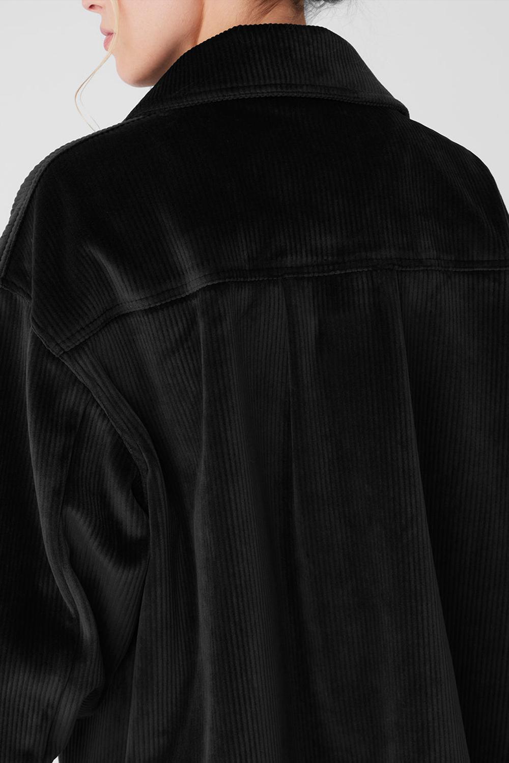 Alo Yoga Ribbed Velour Mountain Side Shacket Donna Giacca Nere | Italia  GQL-853467