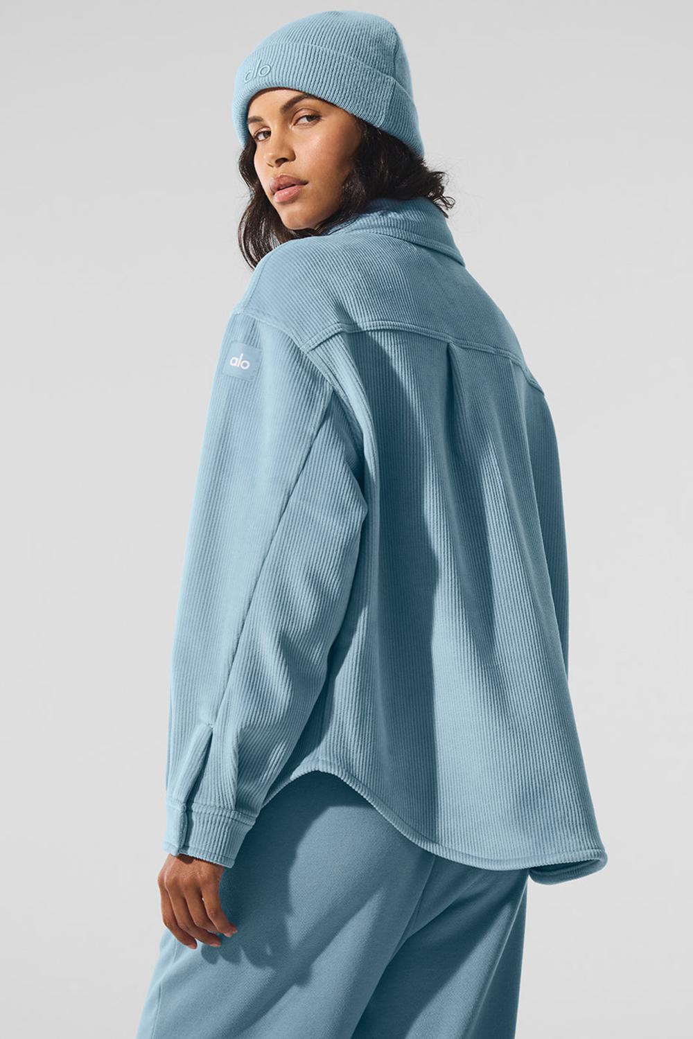 Alo Yoga Ribbed Velour Mountain Side Shacket Donna Giacca Blu | Italia  HZN-832679