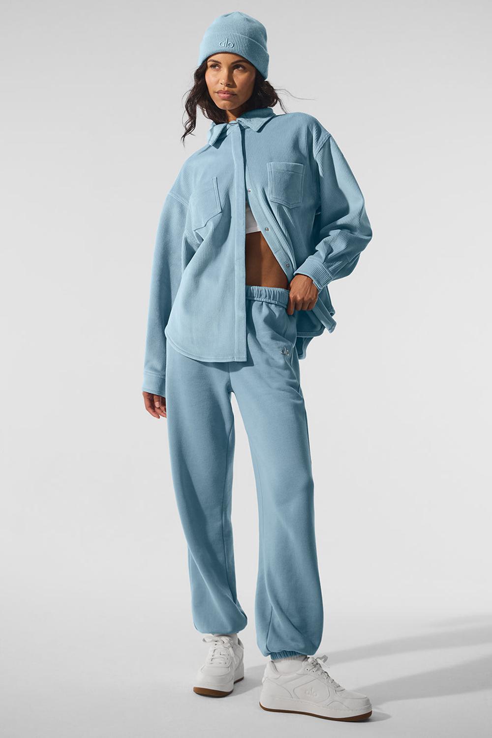 Alo Yoga Ribbed Velour Mountain Side Shacket Donna Giacca Blu | Italia  HZN-832679