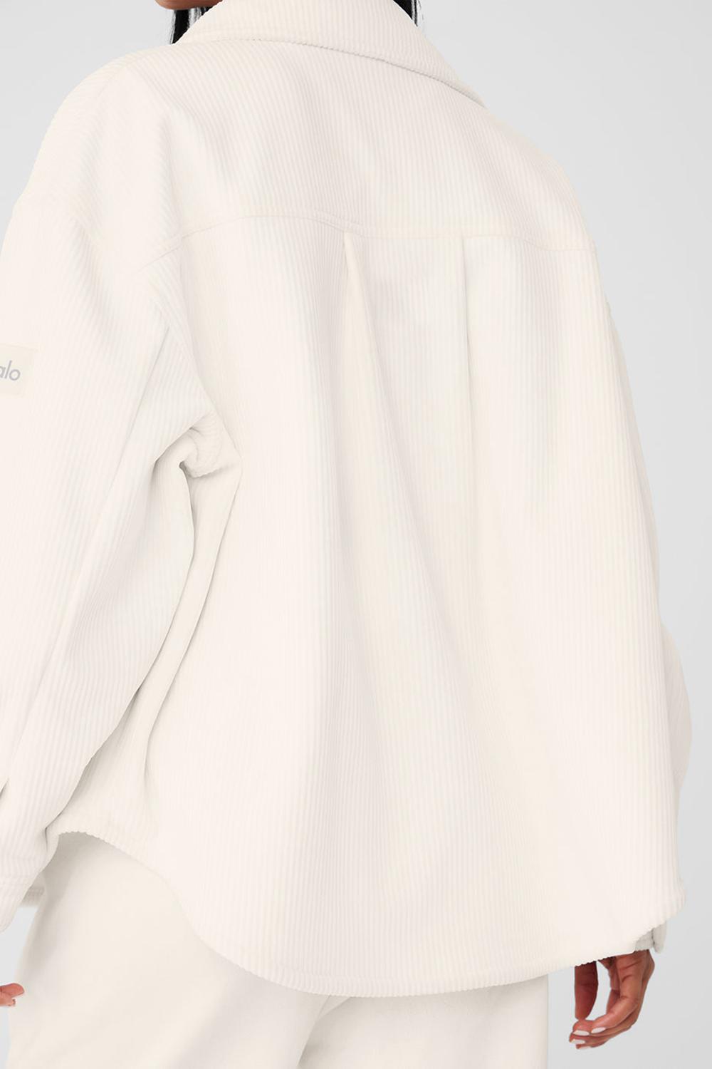 Alo Yoga Ribbed Velour Mountain Side Shacket Donna Giacca Ivory | Italia  GEL-650423