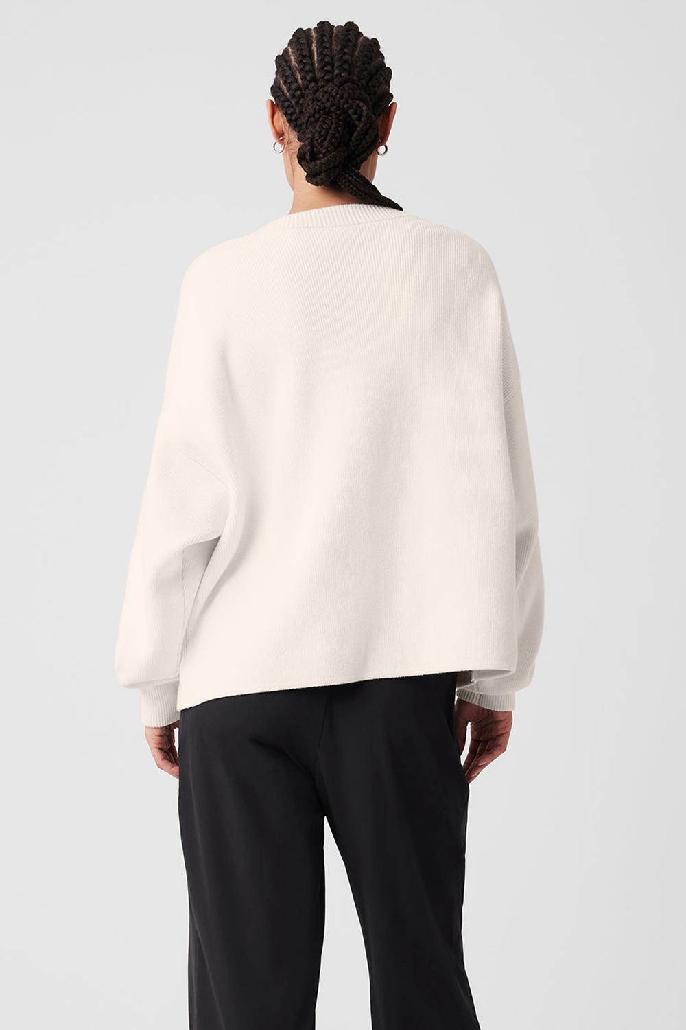 Alo Yoga Scholar Cardigan Donna Maglia Ivory | Italia  PEI-407183