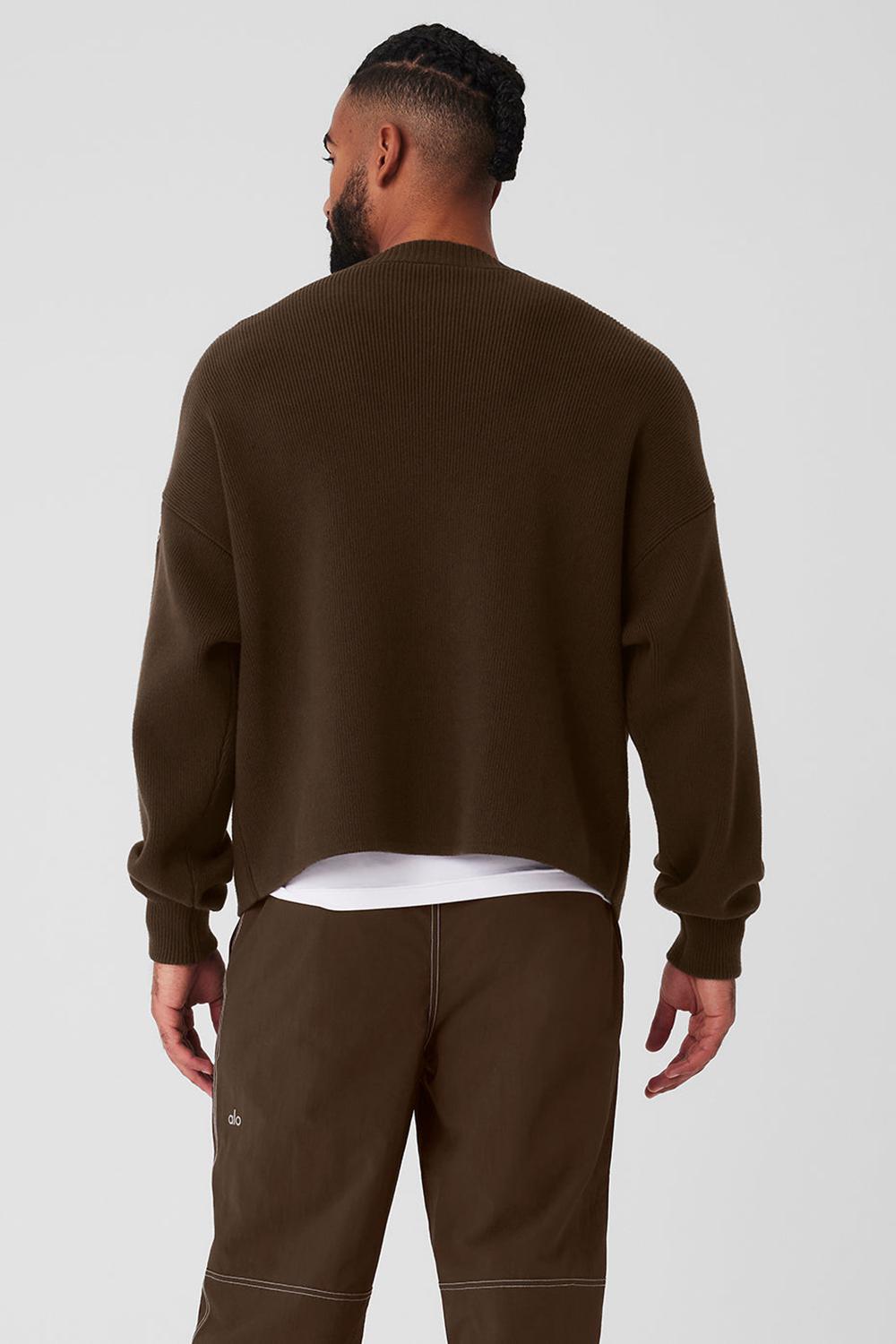 Alo Yoga Scholar Cardigan Uomo Maglia Espresso | Italia  JFB-473251