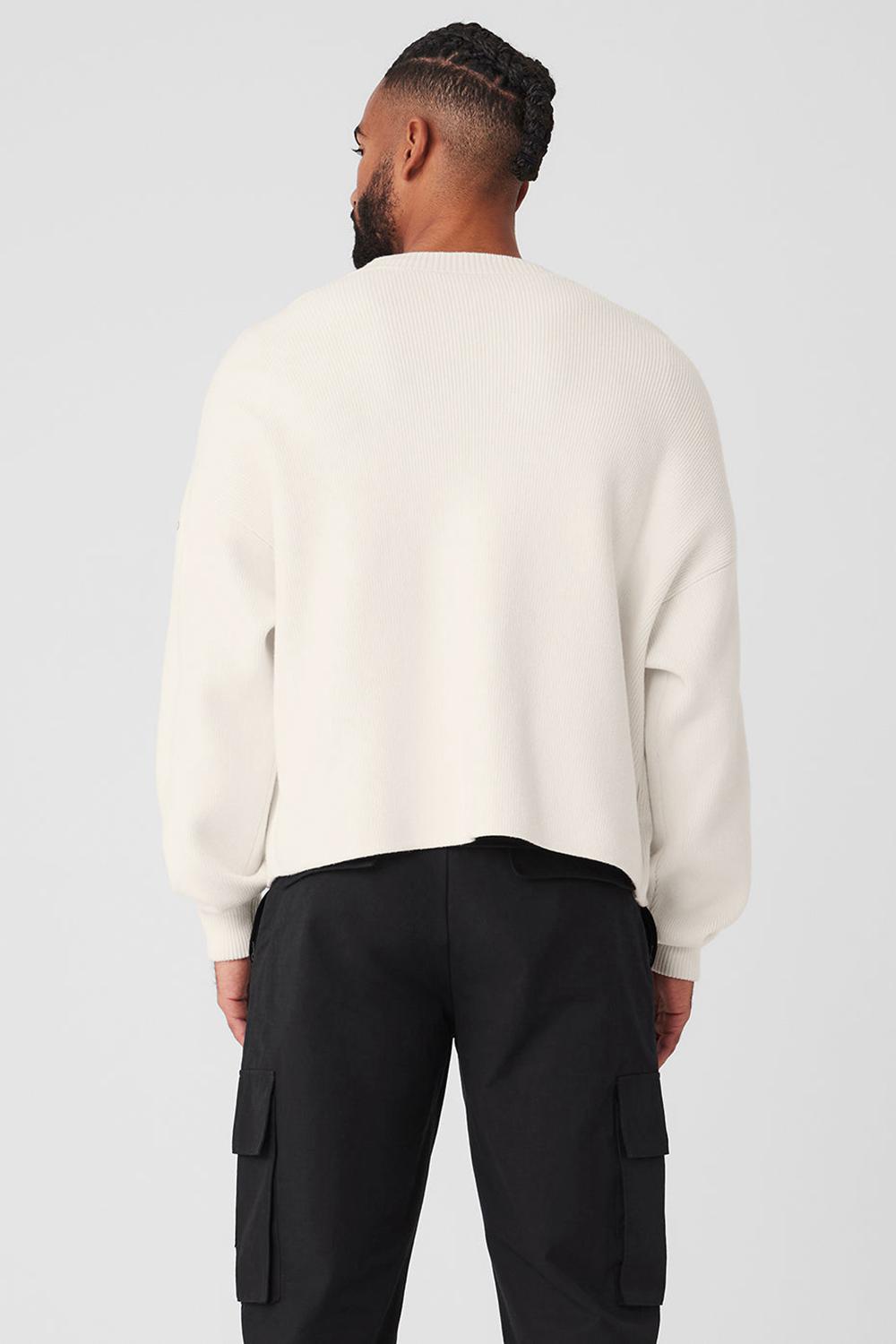 Alo Yoga Scholar Cardigan Uomo Maglia Ivory | Italia  TCH-419682