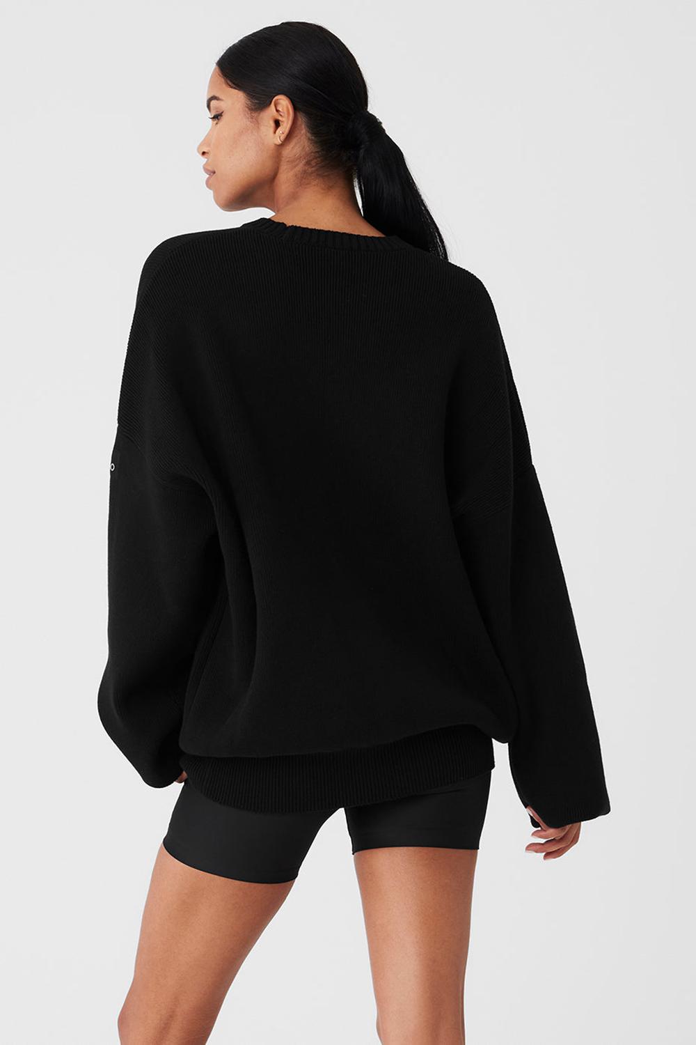 Alo Yoga Scholar Crew Neck Donna Maglia Nere | Italia  EUK-316980