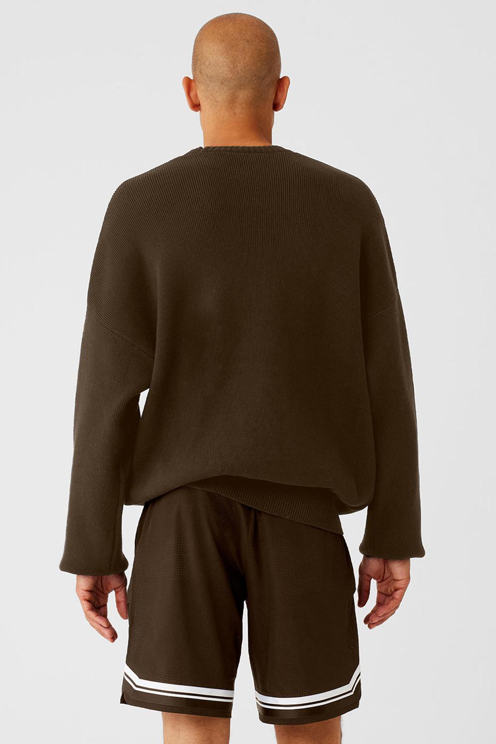 Alo Yoga Scholar Crew Neck Uomo Maglia Espresso | Italia  XYZ-672481