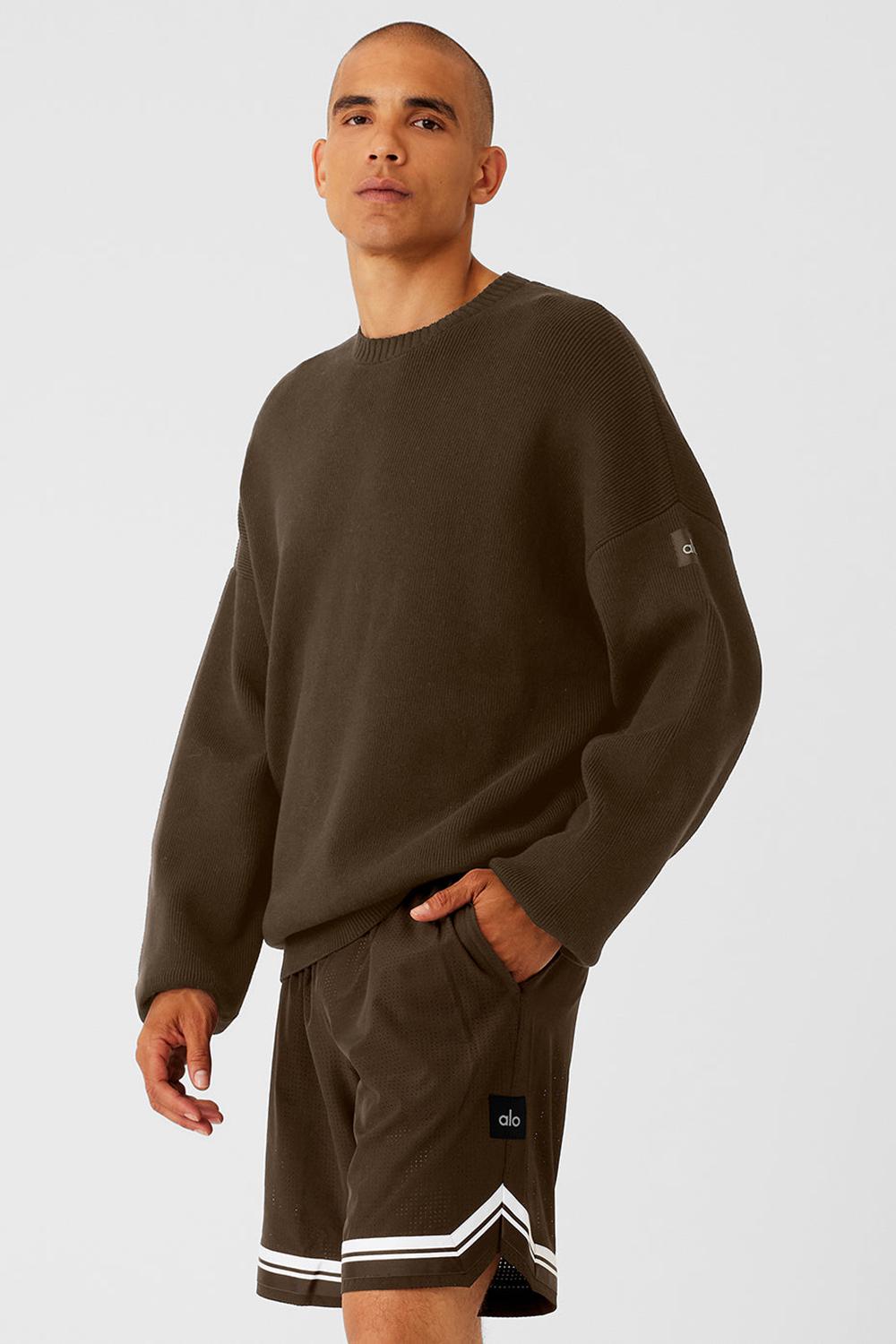 Alo Yoga Scholar Crew Neck Uomo Maglia Espresso | Italia  XYZ-672481