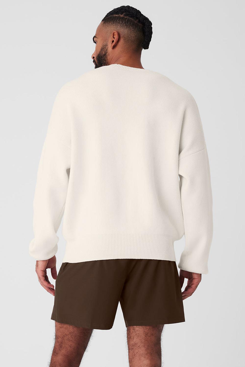 Alo Yoga Scholar Crew Neck Uomo Maglia Ivory | Italia  WDH-031986