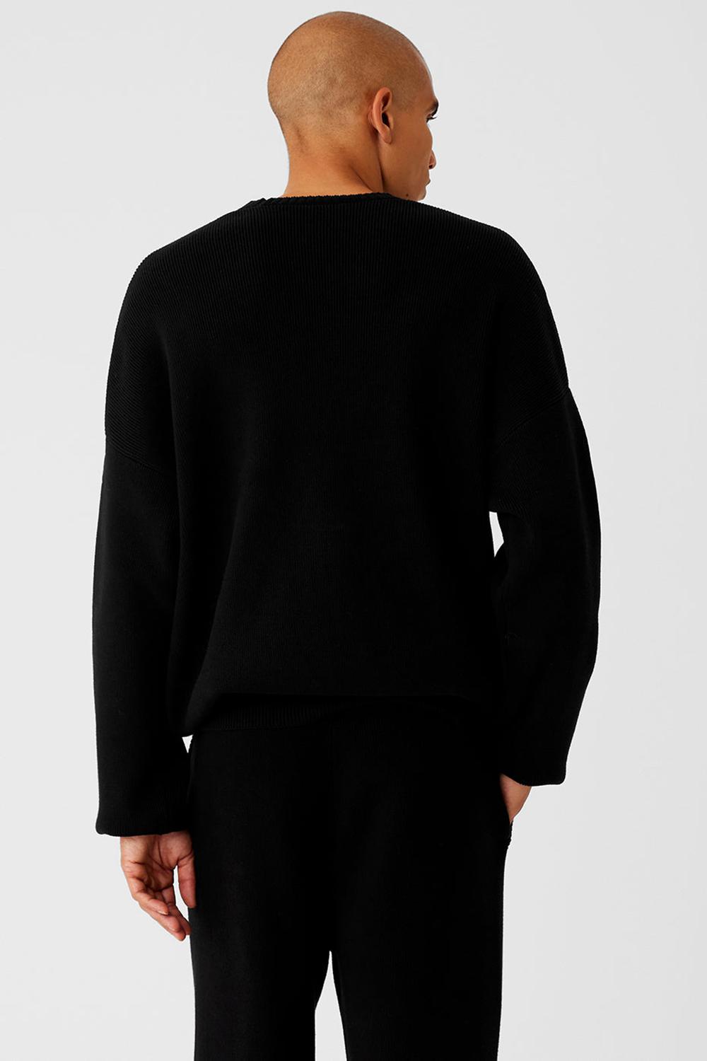 Alo Yoga Scholar Crew Neck Uomo Maglia Nere | Italia  GNW-425891