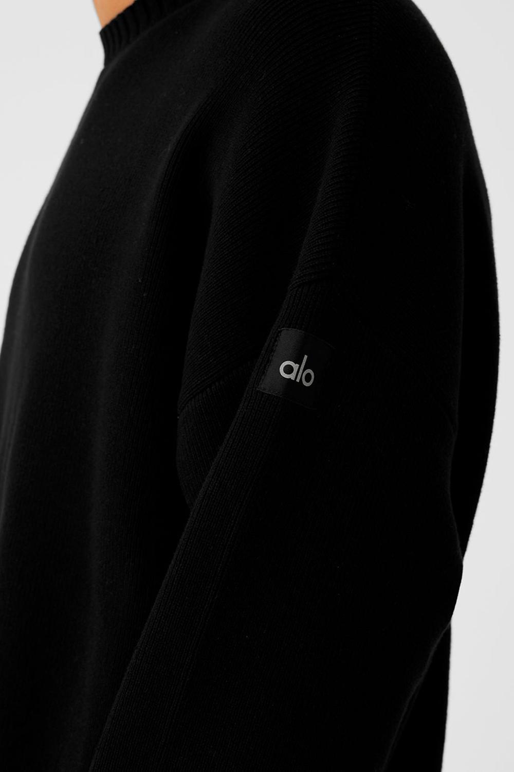 Alo Yoga Scholar Crew Neck Uomo Maglia Nere | Italia  GNW-425891