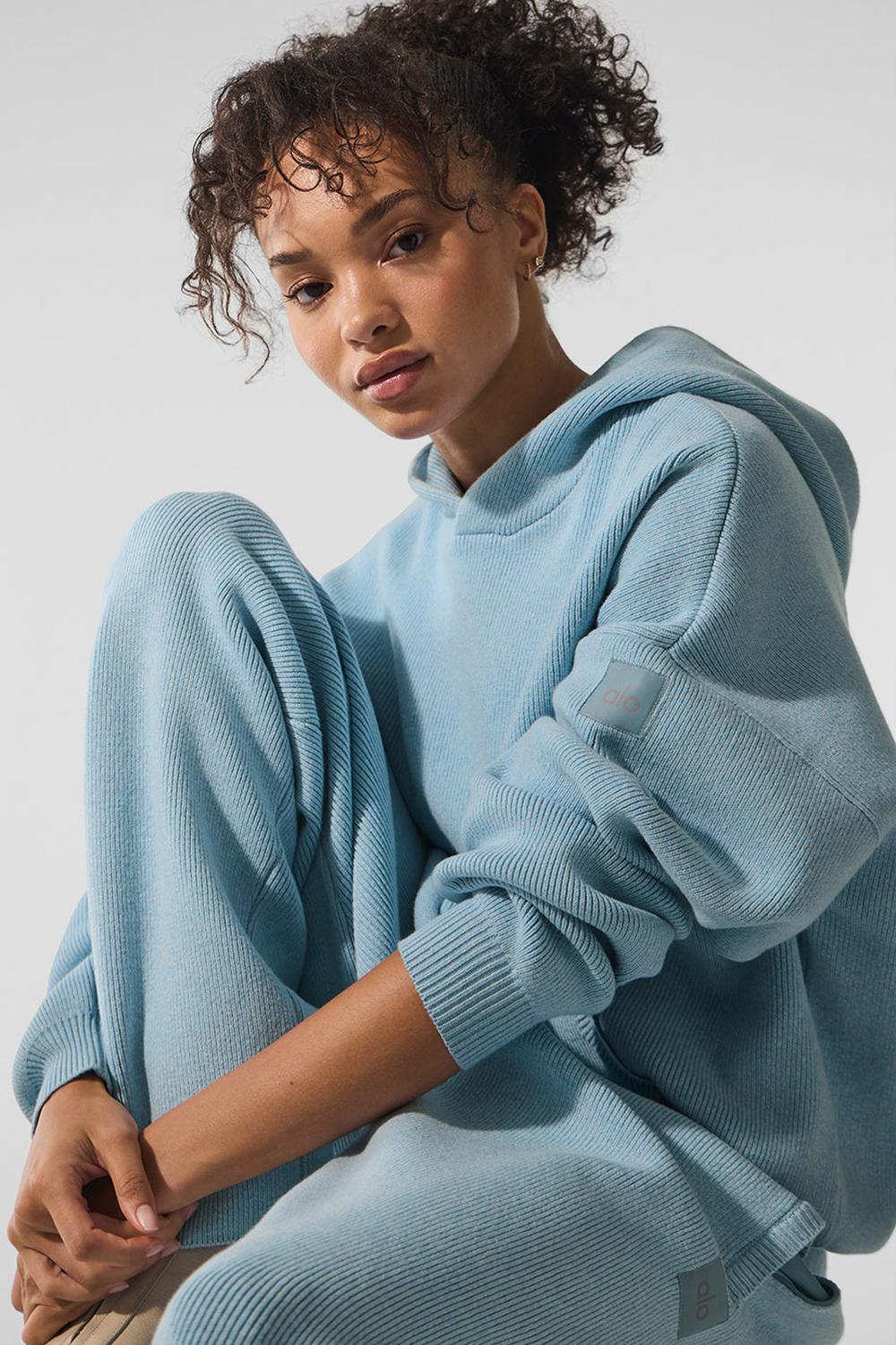 Alo Yoga Scholar Hooded Donna Maglia Blu | Italia  FMU-875964