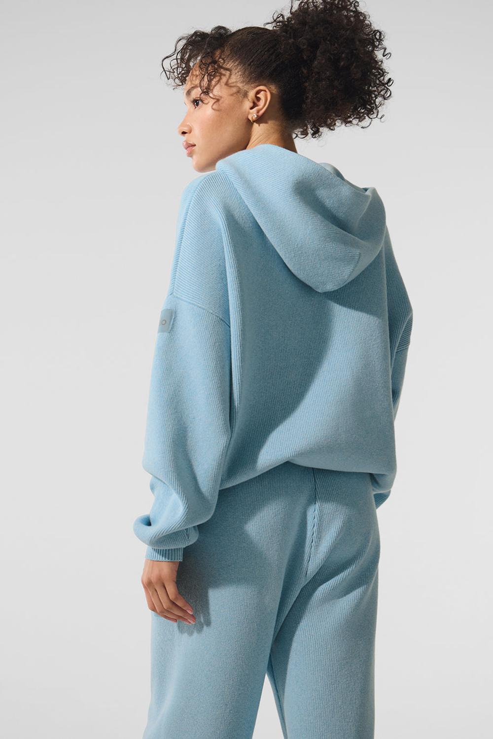 Alo Yoga Scholar Hooded Donna Maglia Blu | Italia  FMU-875964