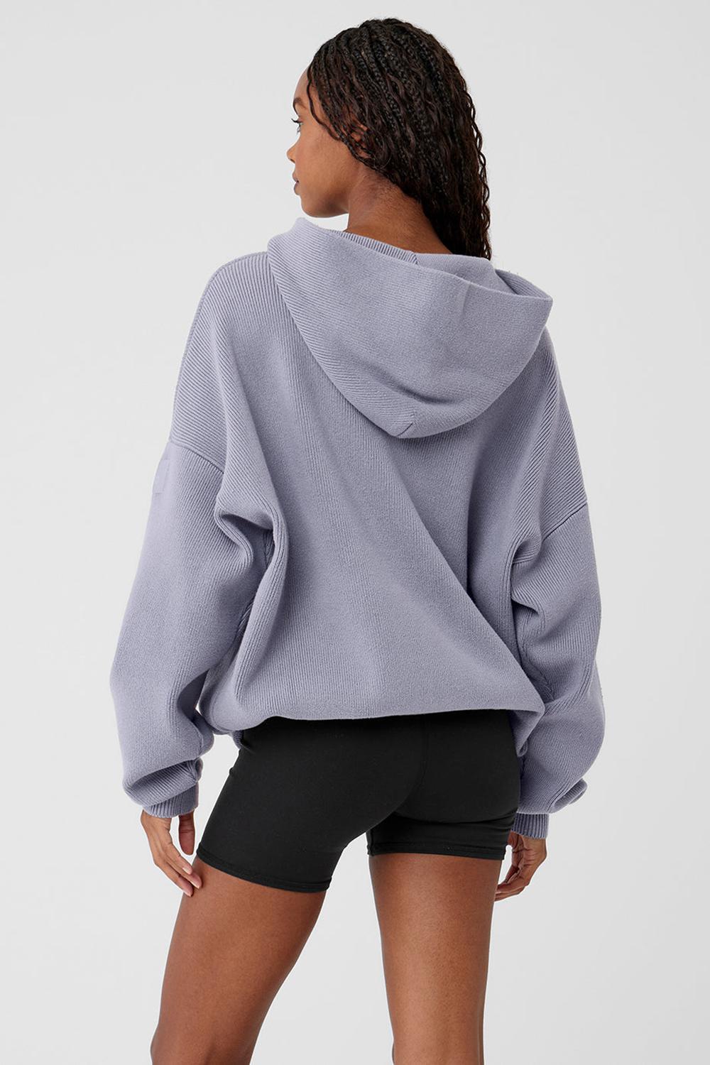 Alo Yoga Scholar Hooded Donna Maglia Fog | Italia  NXI-416597