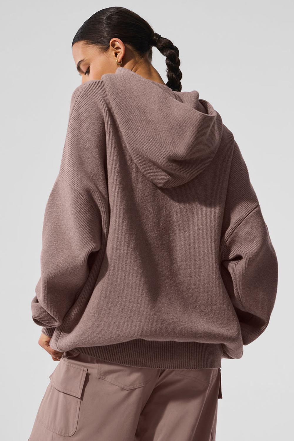Alo Yoga Scholar Hooded Donna Maglia Mushroom Heather | Italia  UYQ-042631