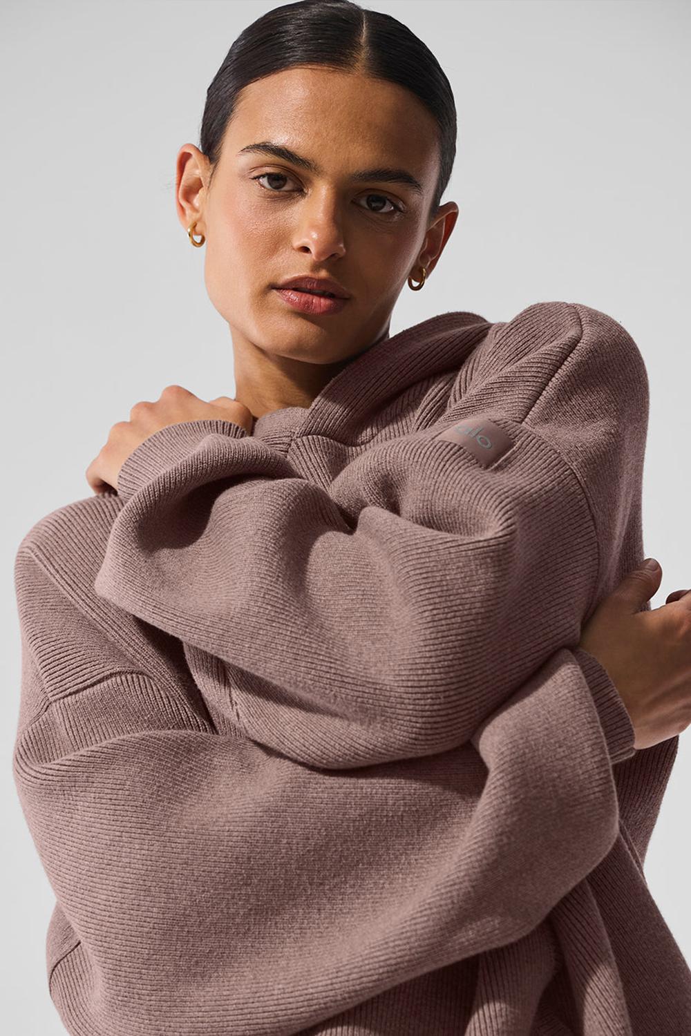 Alo Yoga Scholar Hooded Donna Maglia Mushroom Heather | Italia  UYQ-042631