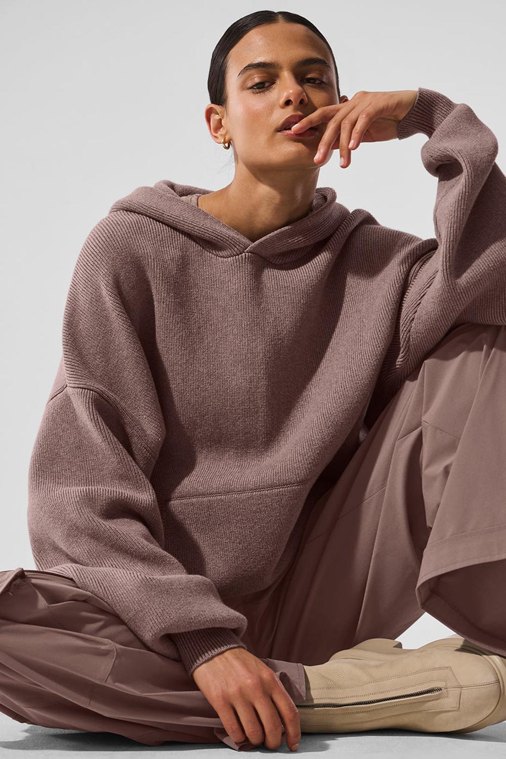 Alo Yoga Scholar Hooded Donna Maglia Mushroom Heather | Italia  UYQ-042631