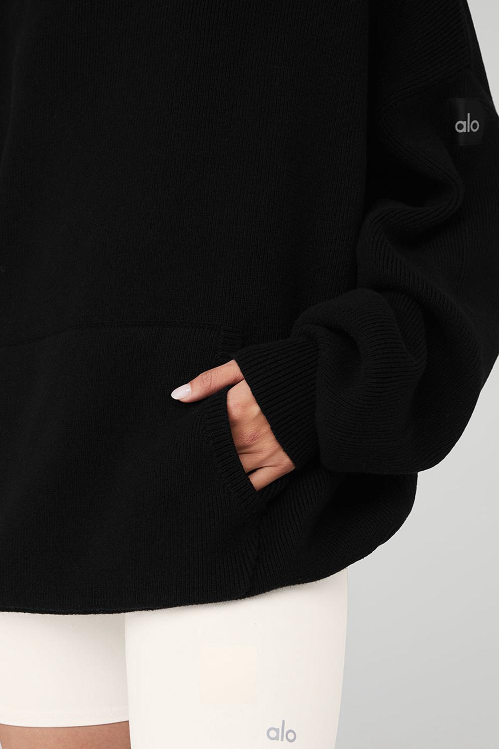 Alo Yoga Scholar Hooded Donna Maglia Nere | Italia  YVC-759320