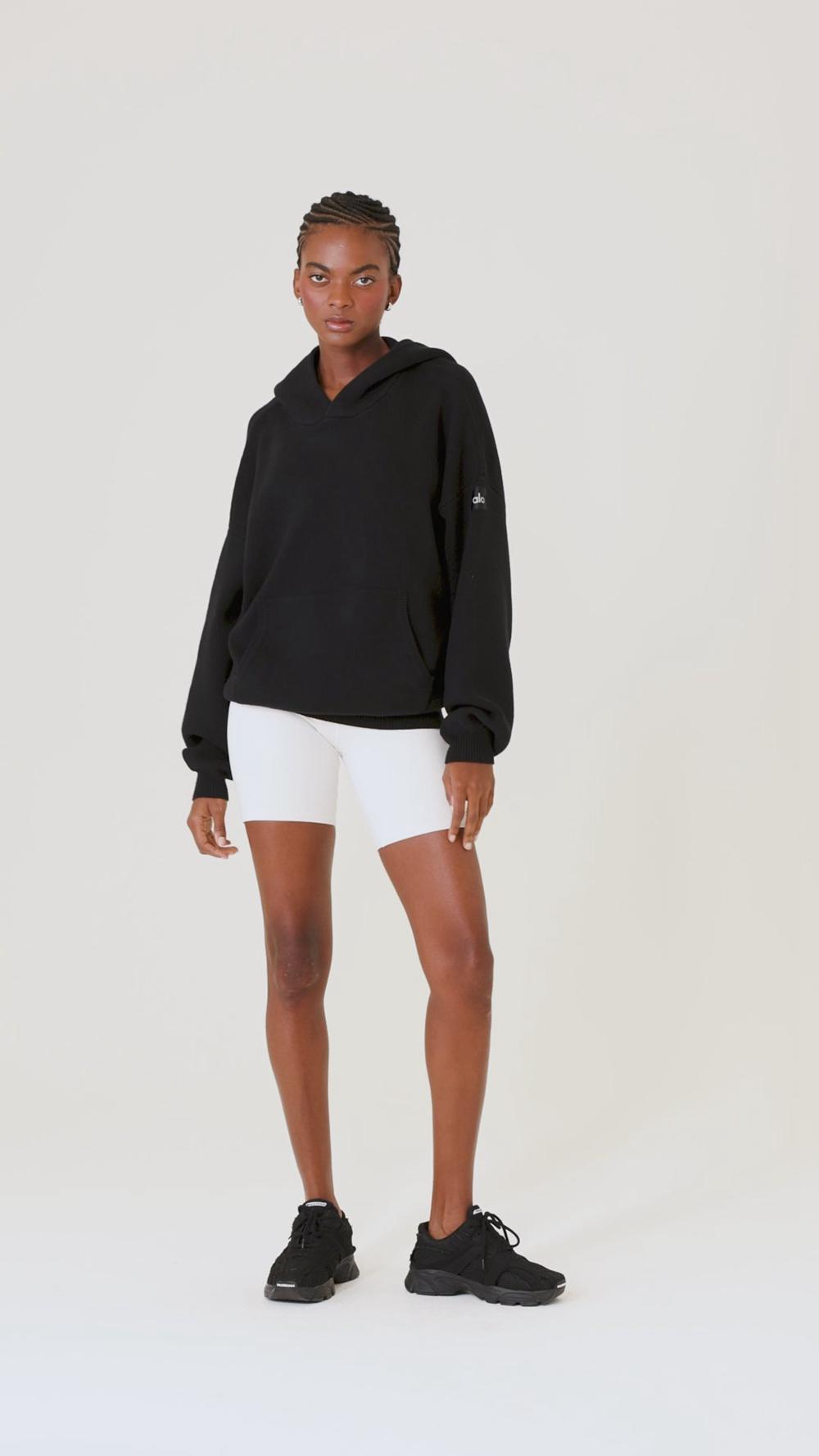 Alo Yoga Scholar Hooded Donna Maglia Nere | Italia  YVC-759320