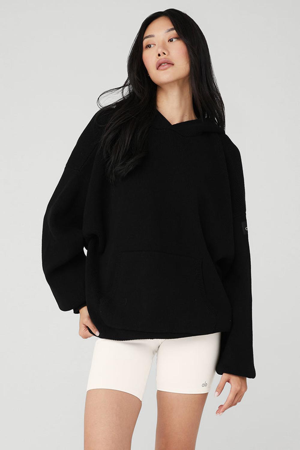 Alo Yoga Scholar Hooded Donna Maglia Nere | Italia  YVC-759320