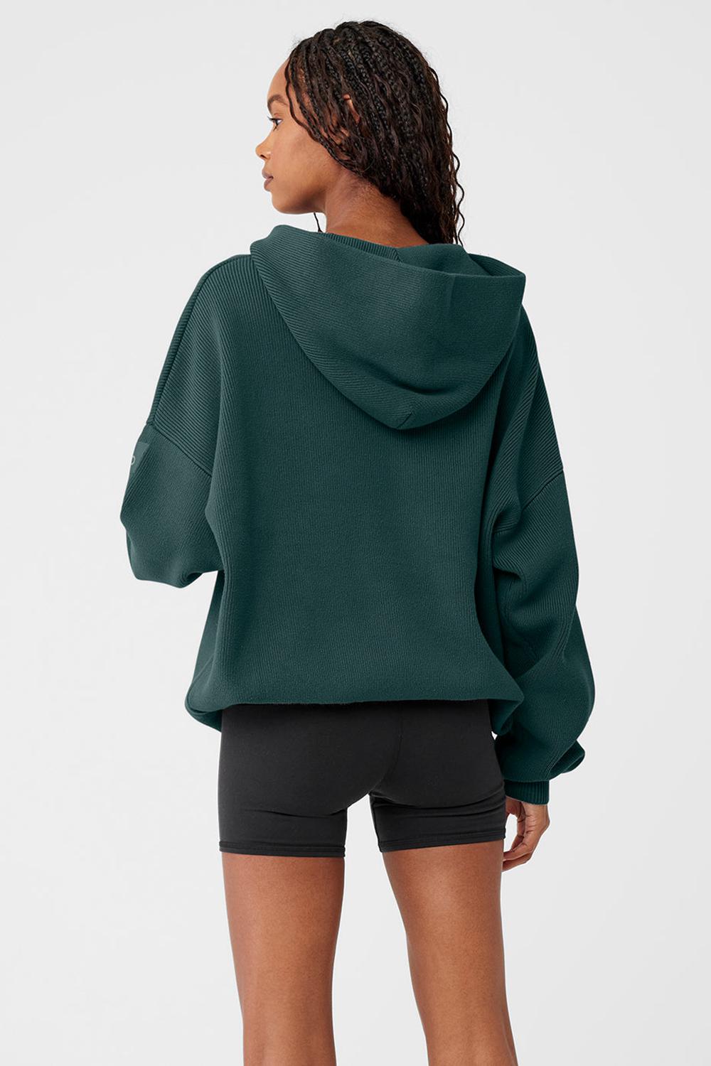 Alo Yoga Scholar Hooded Donna Maglia Verdi | Italia  KSX-518392