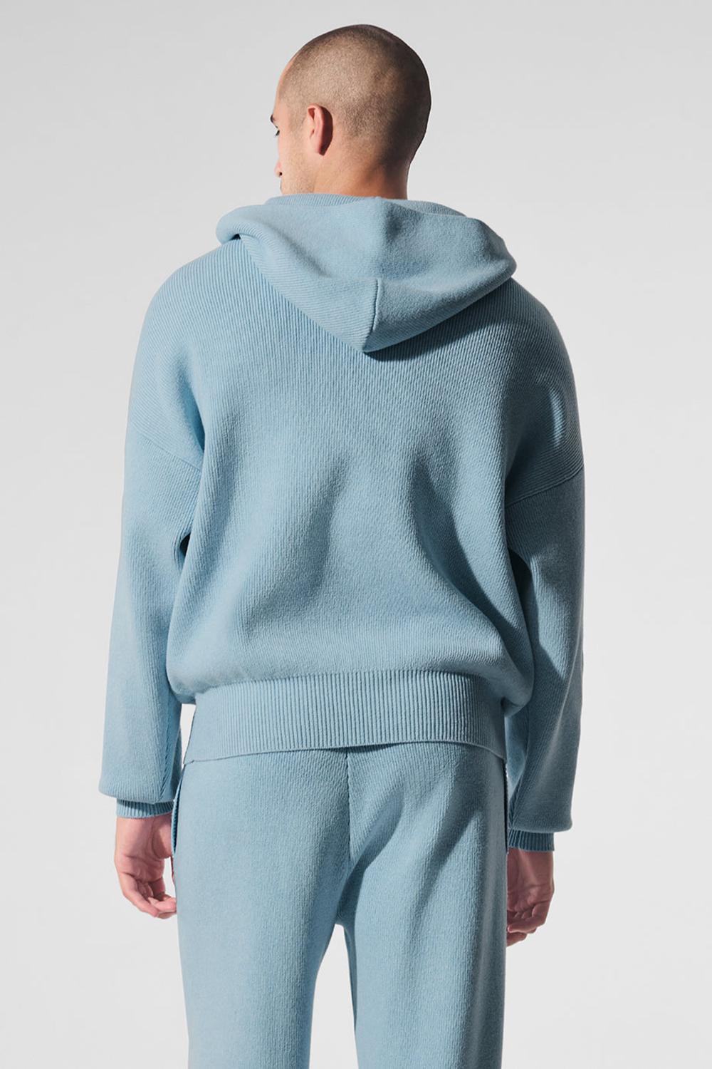 Alo Yoga Scholar Hooded Uomo Maglia Blu | Italia  XZA-160924