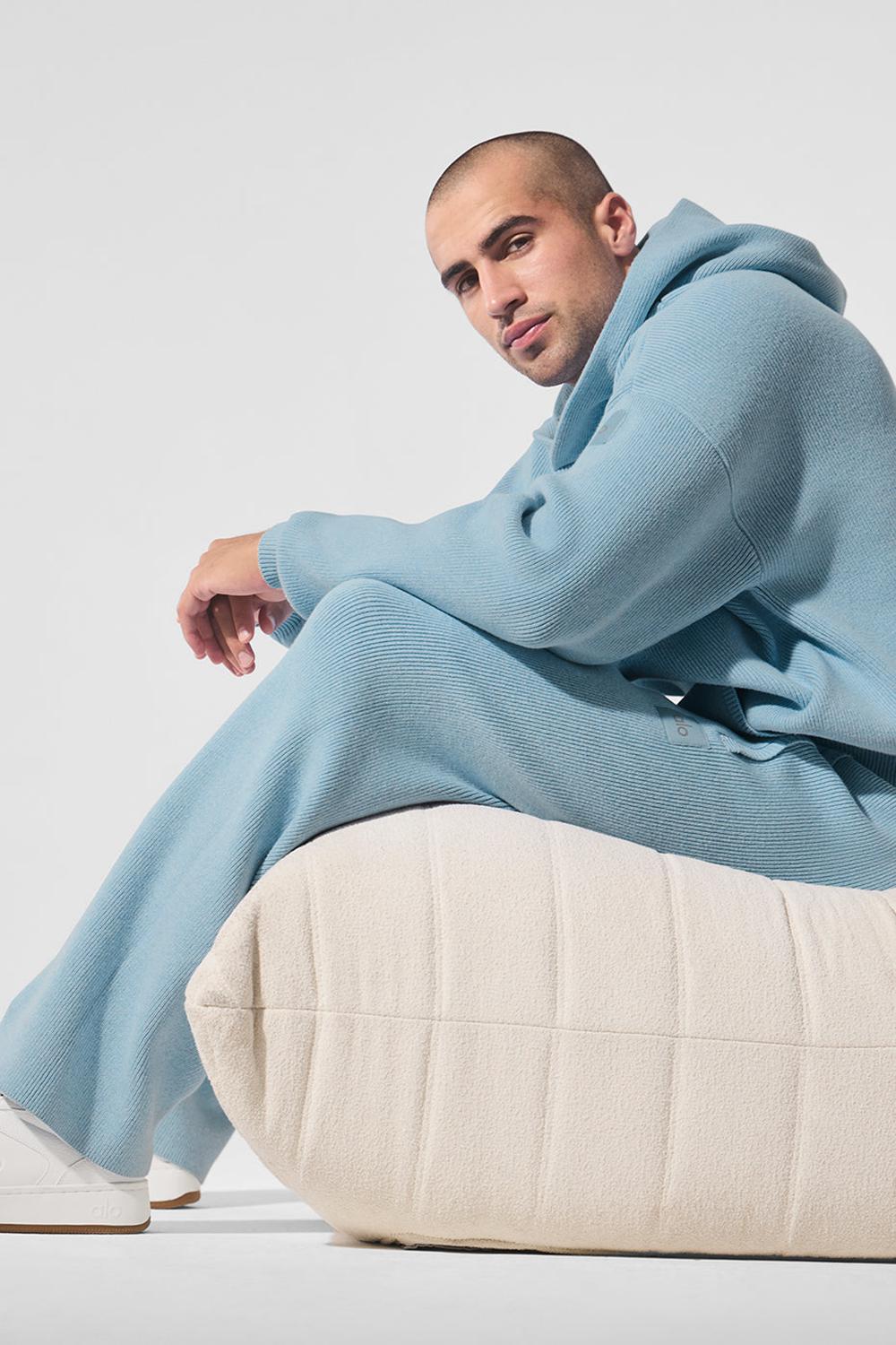Alo Yoga Scholar Hooded Uomo Maglia Blu | Italia  XZA-160924