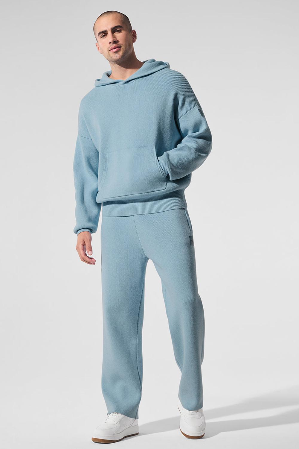 Alo Yoga Scholar Hooded Uomo Maglia Blu | Italia  XZA-160924