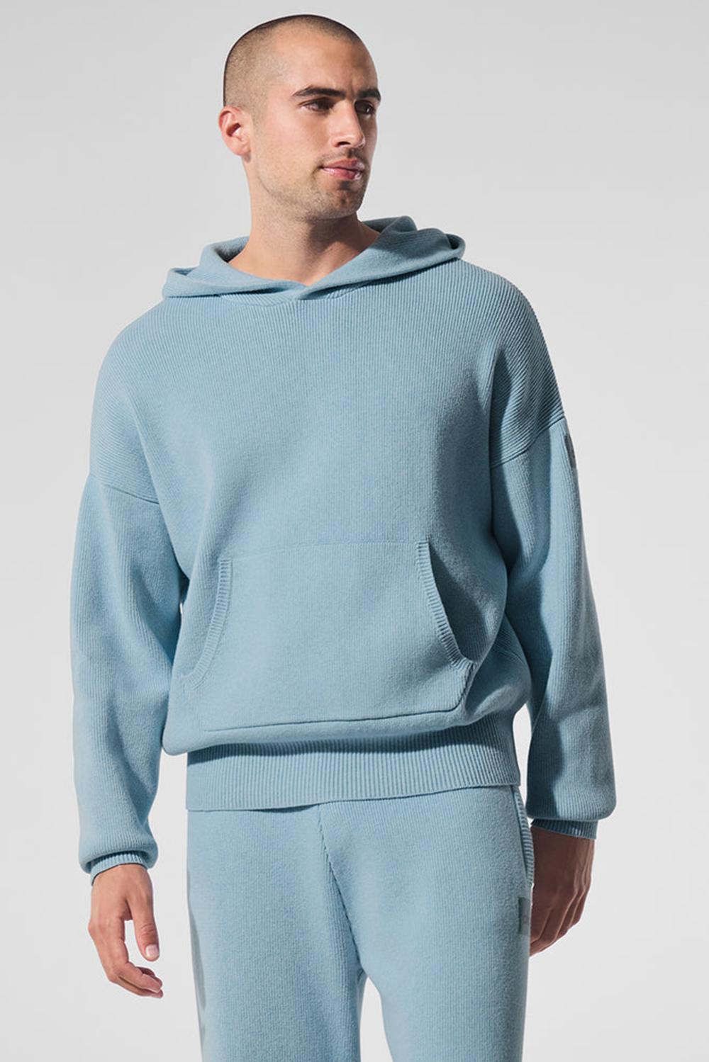 Alo Yoga Scholar Hooded Uomo Maglia Blu | Italia  XZA-160924