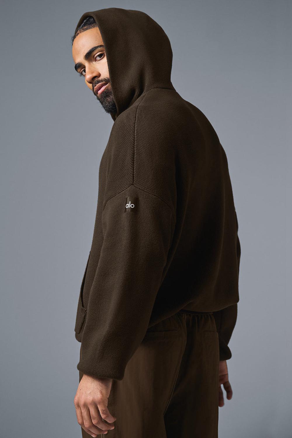 Alo Yoga Scholar Hooded Uomo Maglia Espresso | Italia  NLZ-981326