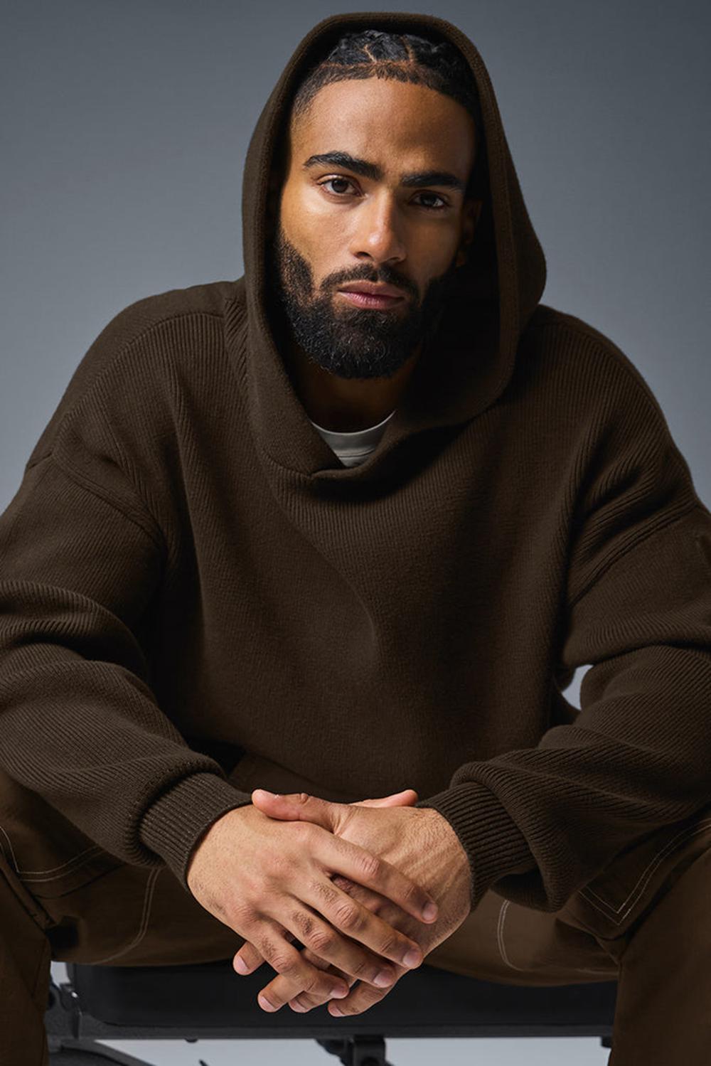 Alo Yoga Scholar Hooded Uomo Maglia Espresso | Italia  NLZ-981326