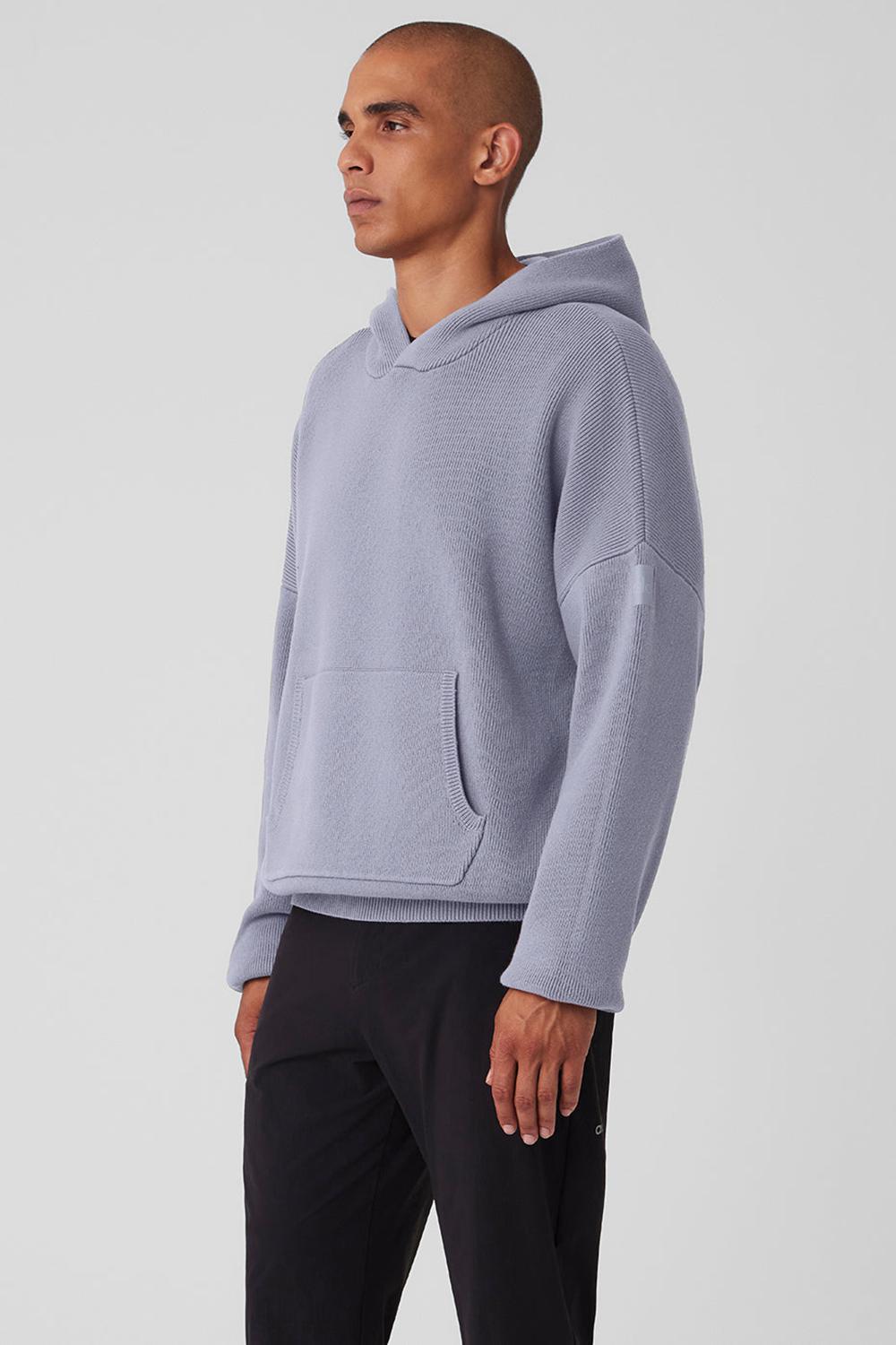 Alo Yoga Scholar Hooded Uomo Maglia Fog | Italia  FJT-065198