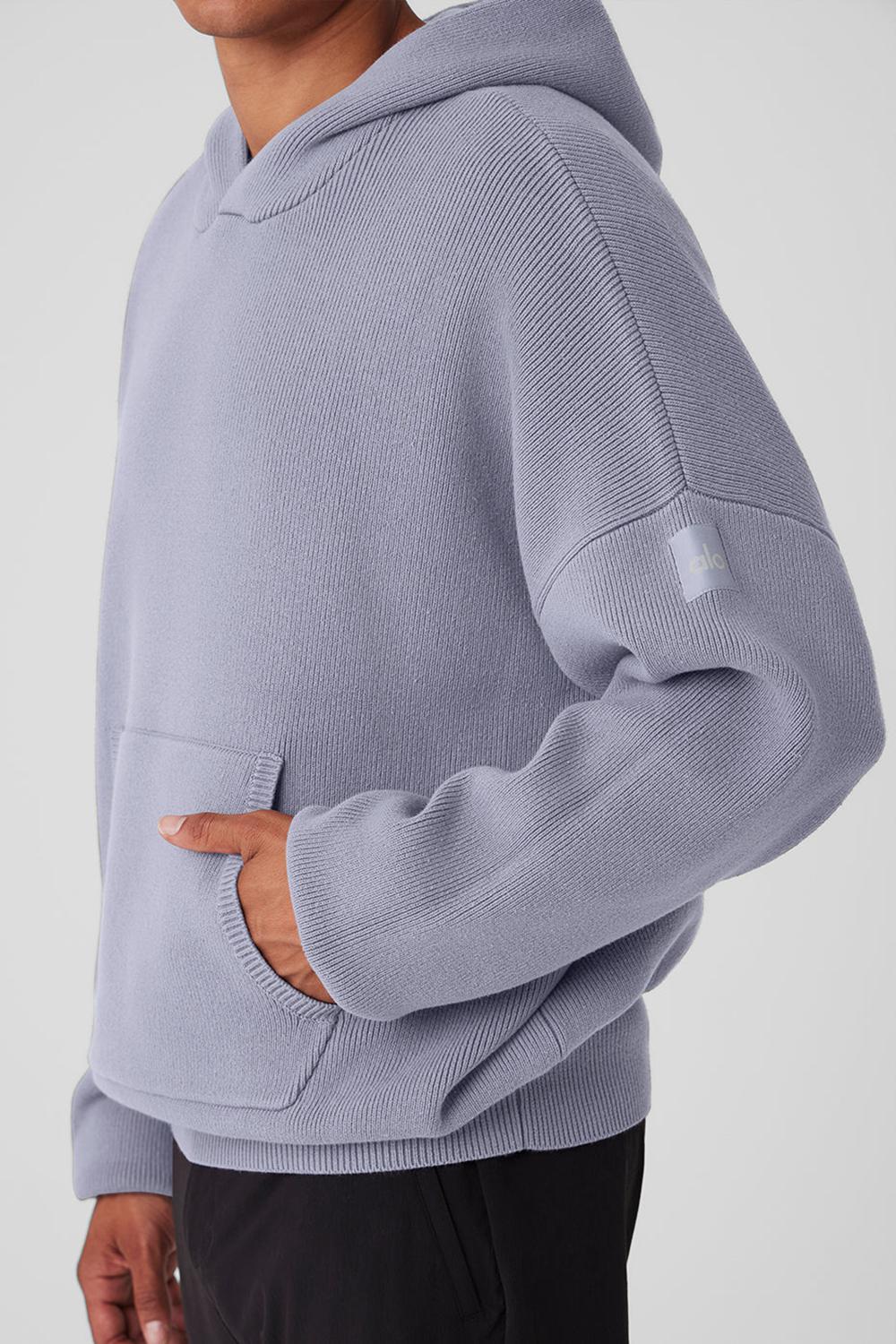 Alo Yoga Scholar Hooded Uomo Maglia Fog | Italia  FJT-065198
