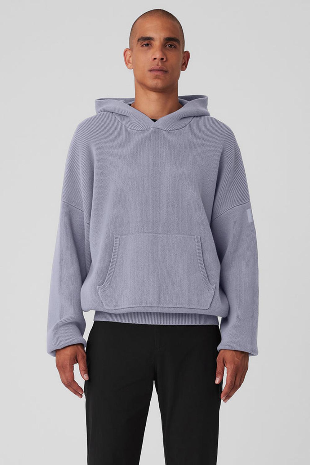 Alo Yoga Scholar Hooded Uomo Maglia Fog | Italia  FJT-065198