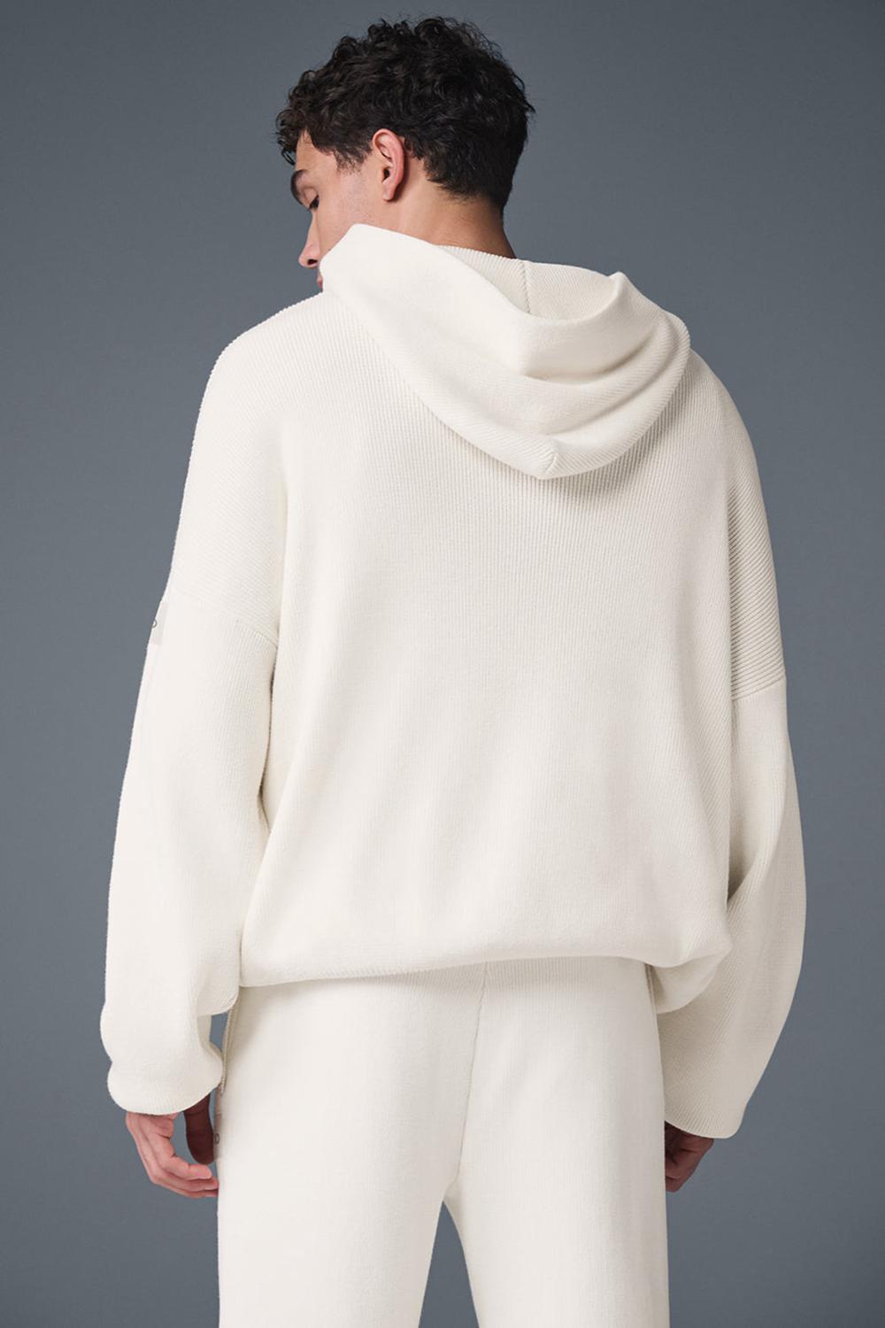 Alo Yoga Scholar Hooded Uomo Maglia Ivory | Italia  YXA-170859