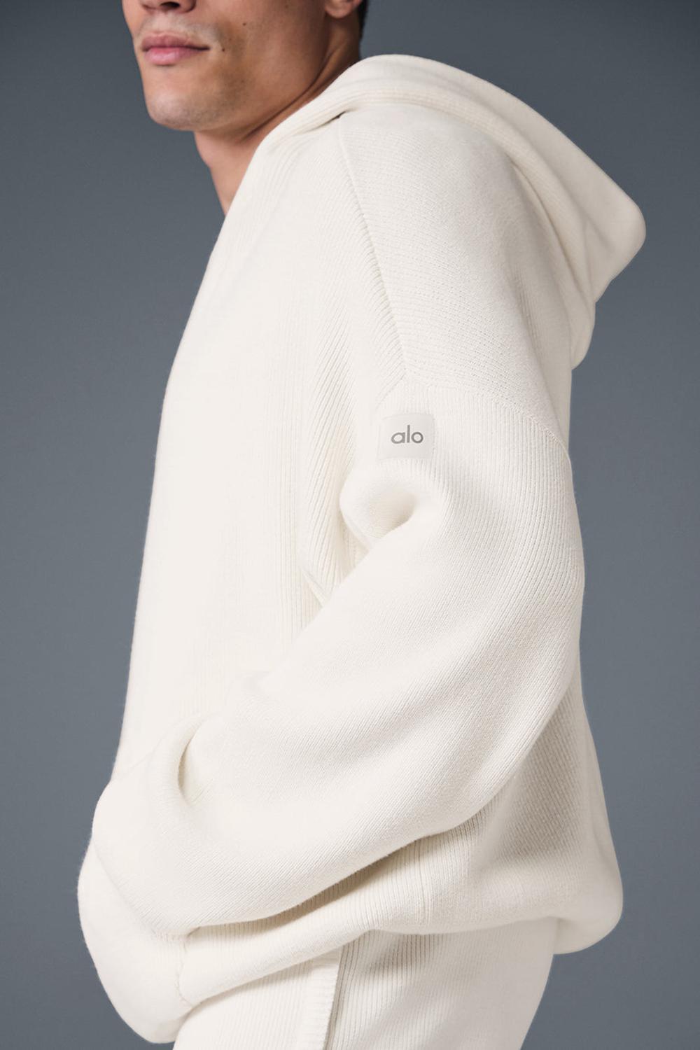 Alo Yoga Scholar Hooded Uomo Maglia Ivory | Italia  YXA-170859