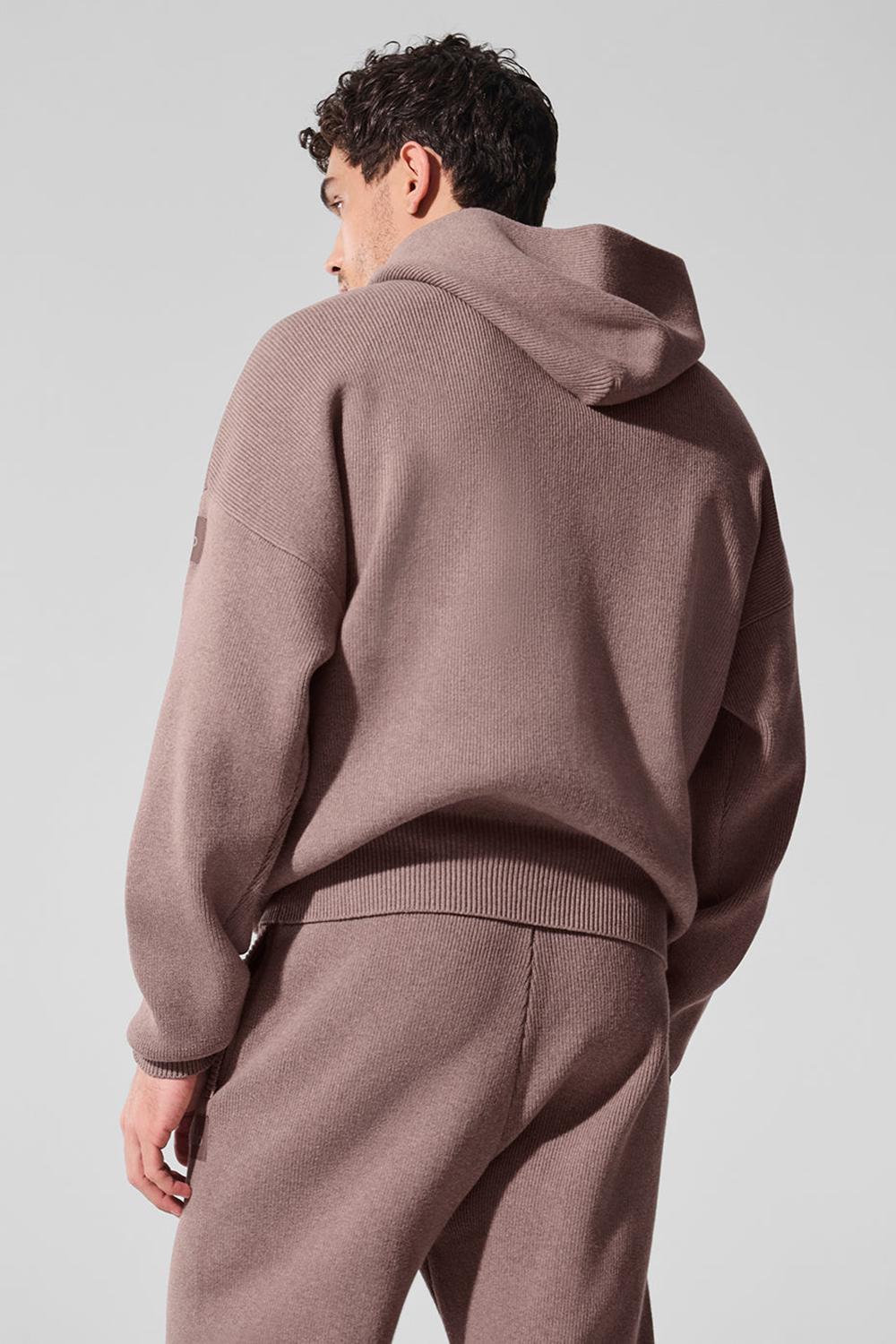 Alo Yoga Scholar Hooded Uomo Maglia Mushroom Heather | Italia  FZM-084912