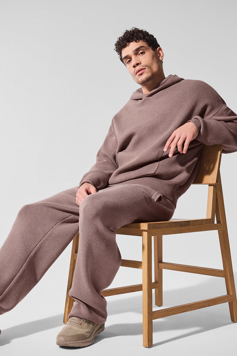 Alo Yoga Scholar Hooded Uomo Maglia Mushroom Heather | Italia  FZM-084912