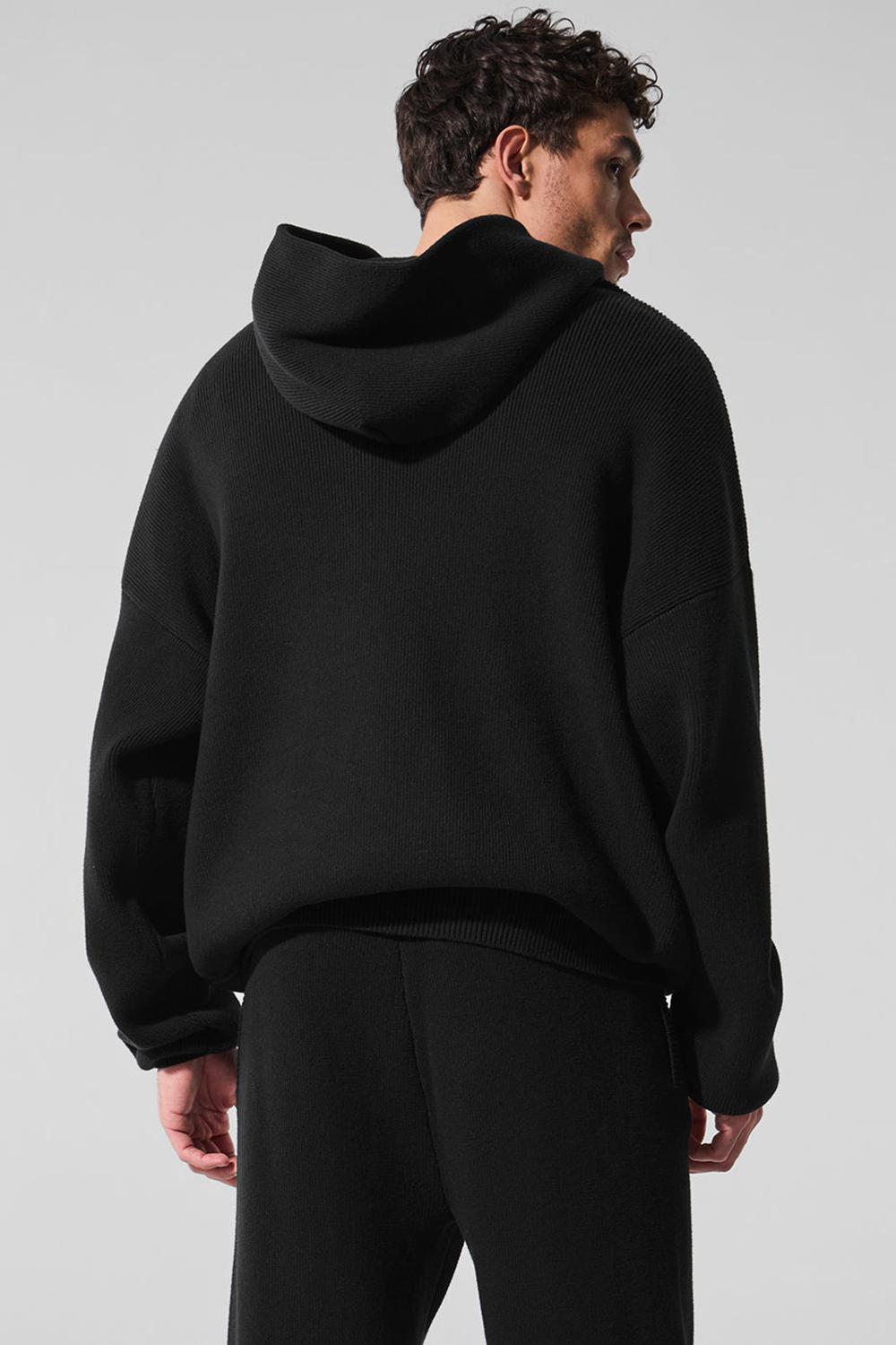 Alo Yoga Scholar Hooded Uomo Maglia Nere | Italia  MRI-250846