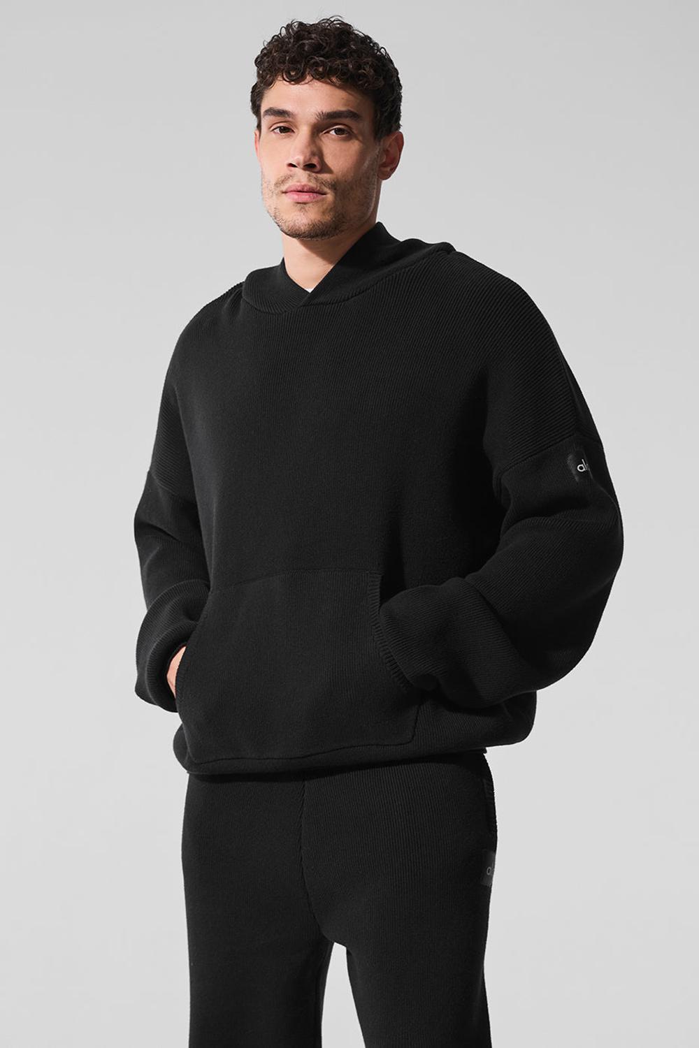 Alo Yoga Scholar Hooded Uomo Maglia Nere | Italia  MRI-250846